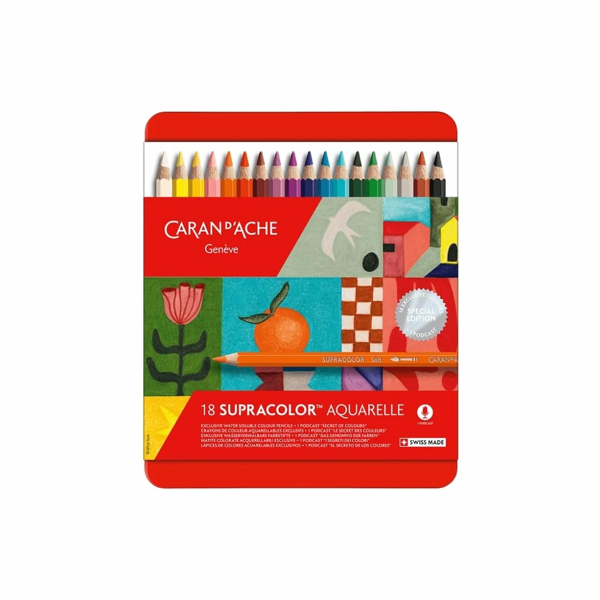 Caran d'Ache Etui 18 kolorów Supracolor™ akwarele - edycja specjalna/nr ref. 3888.418