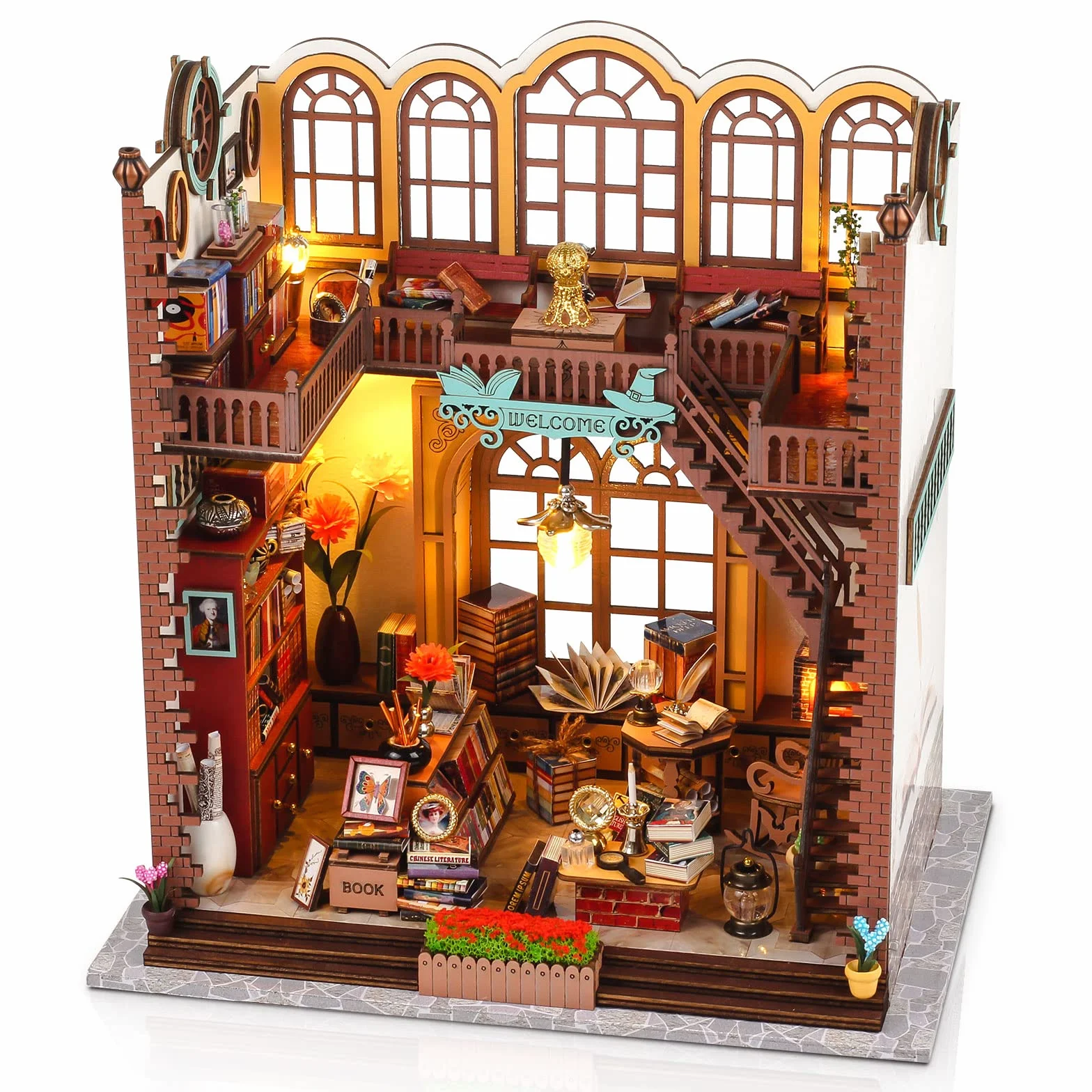 Cuteefun Książka Nook DIY, 3D drewniane puzzle książka ogon, półka do książki Nook, zestaw do samodzielnego wykonania, dekoracja pokoju dla dorosłych, zestaw na urodziny, Boże Narodzenie (magiczna