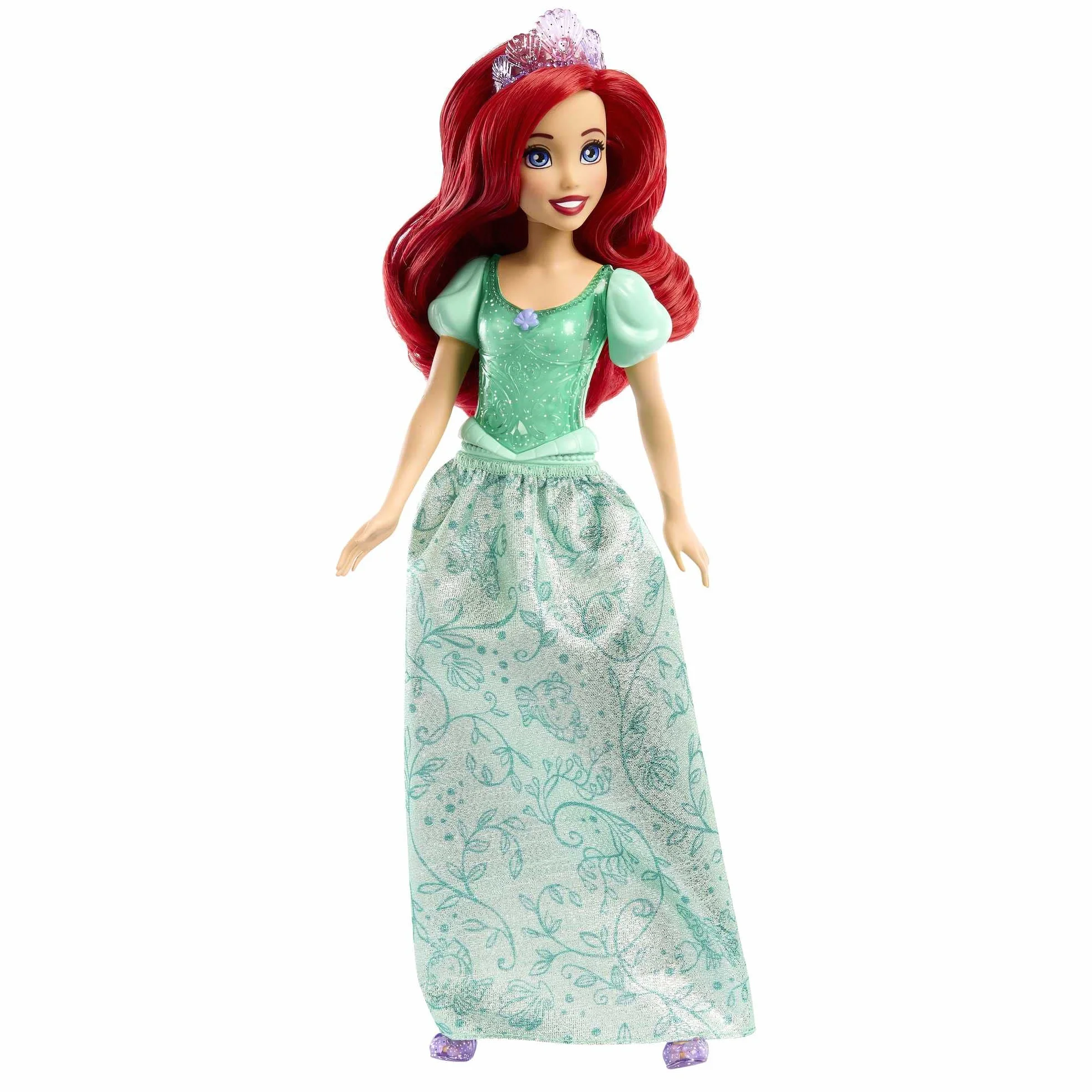 Mattel Księżniczka Disneya Arielka Lalka z punktami zgięcia, błyszczącym ubrankiem i akcesoriami inspirowanymi filmem Disneya, prezent dla dzieci HLW10