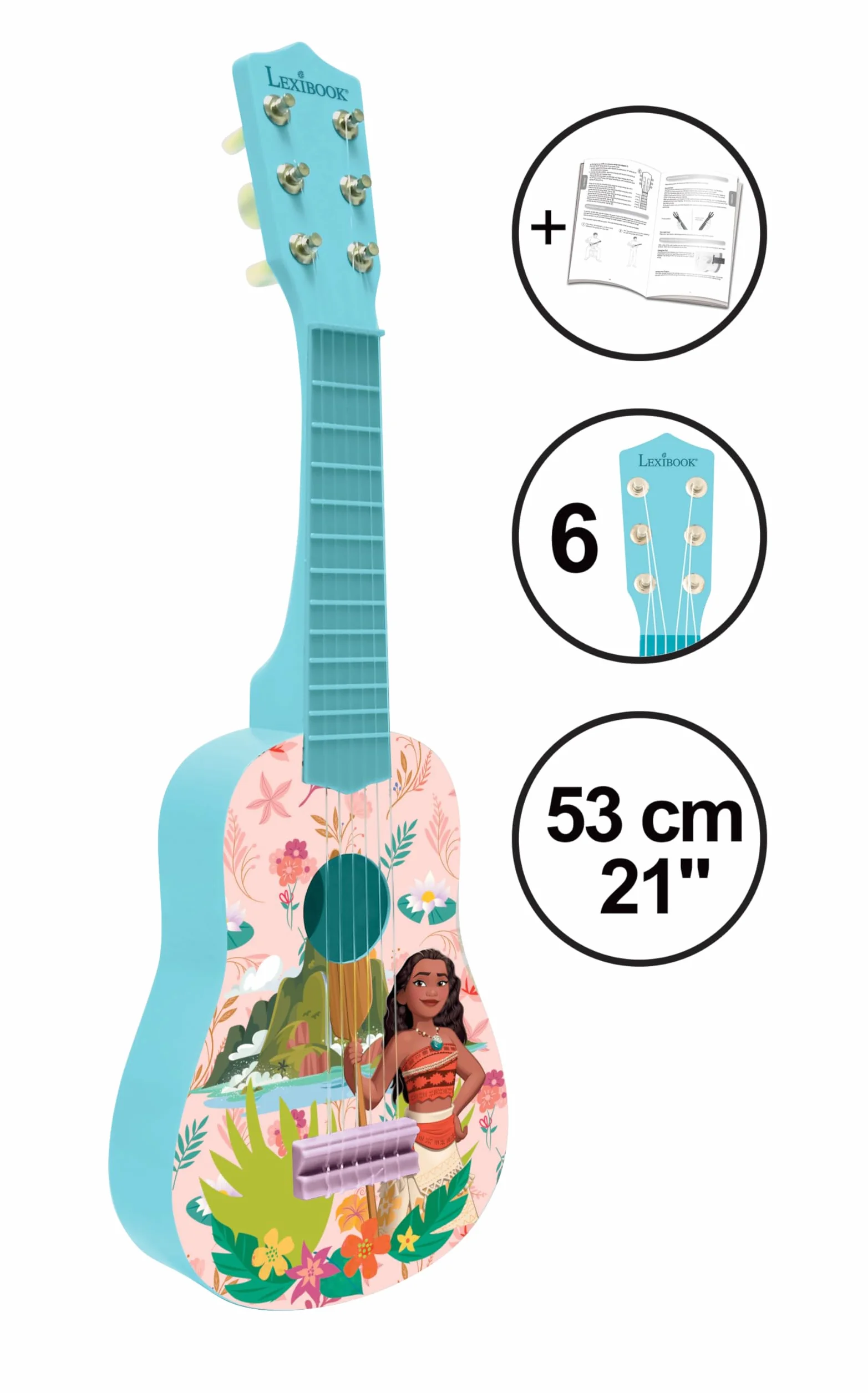Lexibook K200VN Disney Moana, Vaiana, Oceania Mała Gitara