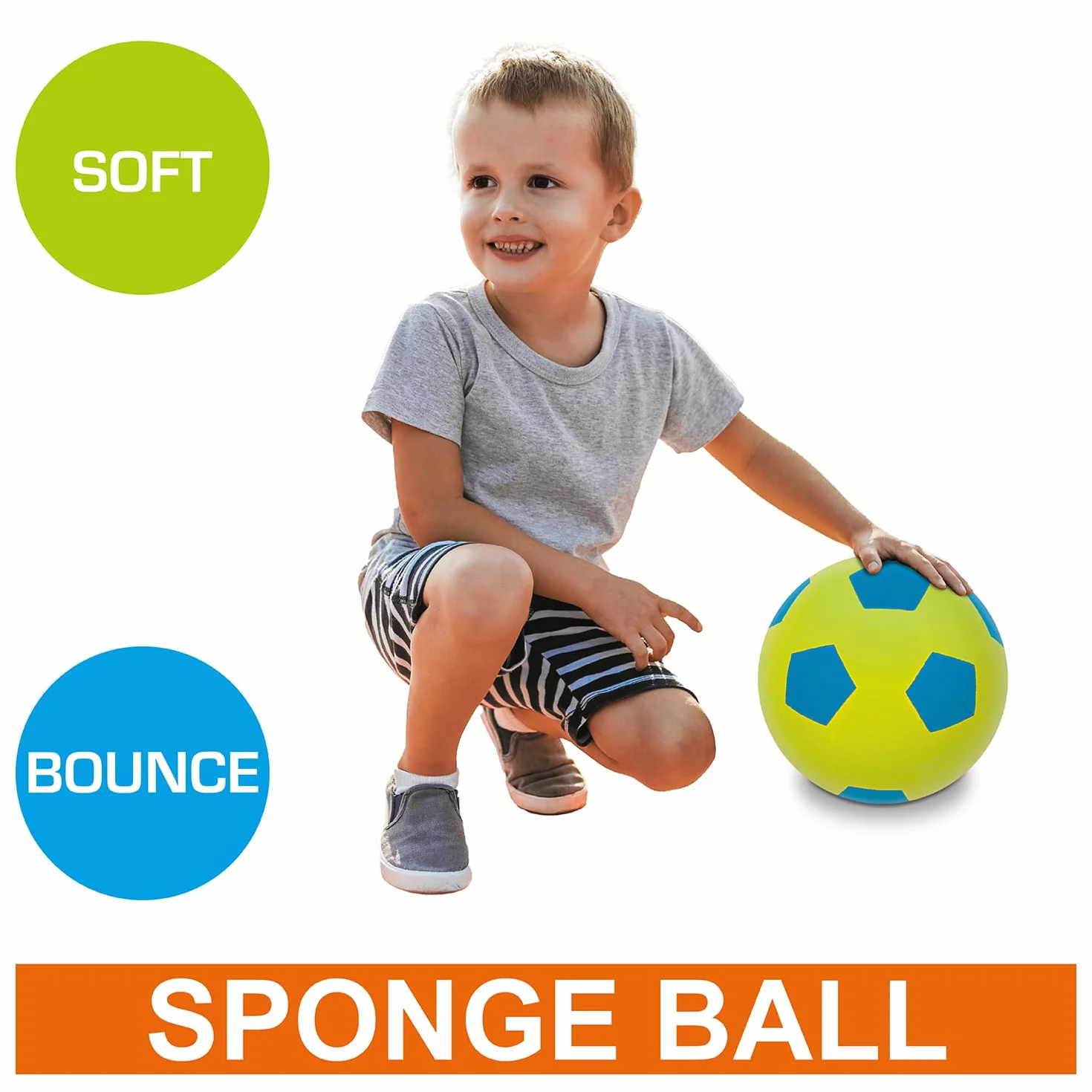 Mondo Toys – Soft Fluo Ball 200 – gąbka o średnicy 20 cm – 1 miękka piłka – różne kolory – 07926