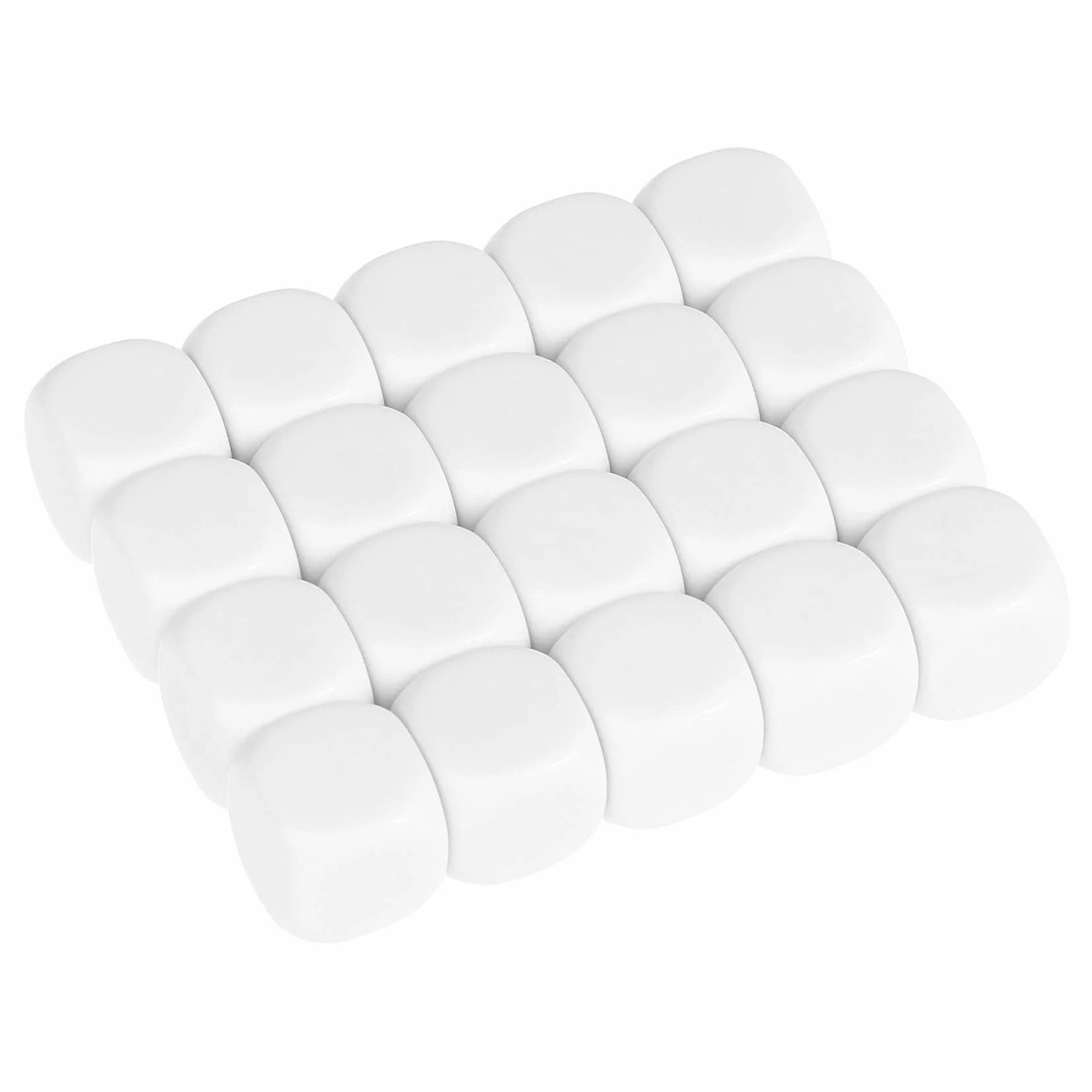 20 błyszczących kostek, puste kostki, puste kostki, duże, puste kostki, masa pusta, sześciostronna kostka, rekwizyty do gry w kostkę, akcesoria do produkcji kostek, akryl biały Toyvian