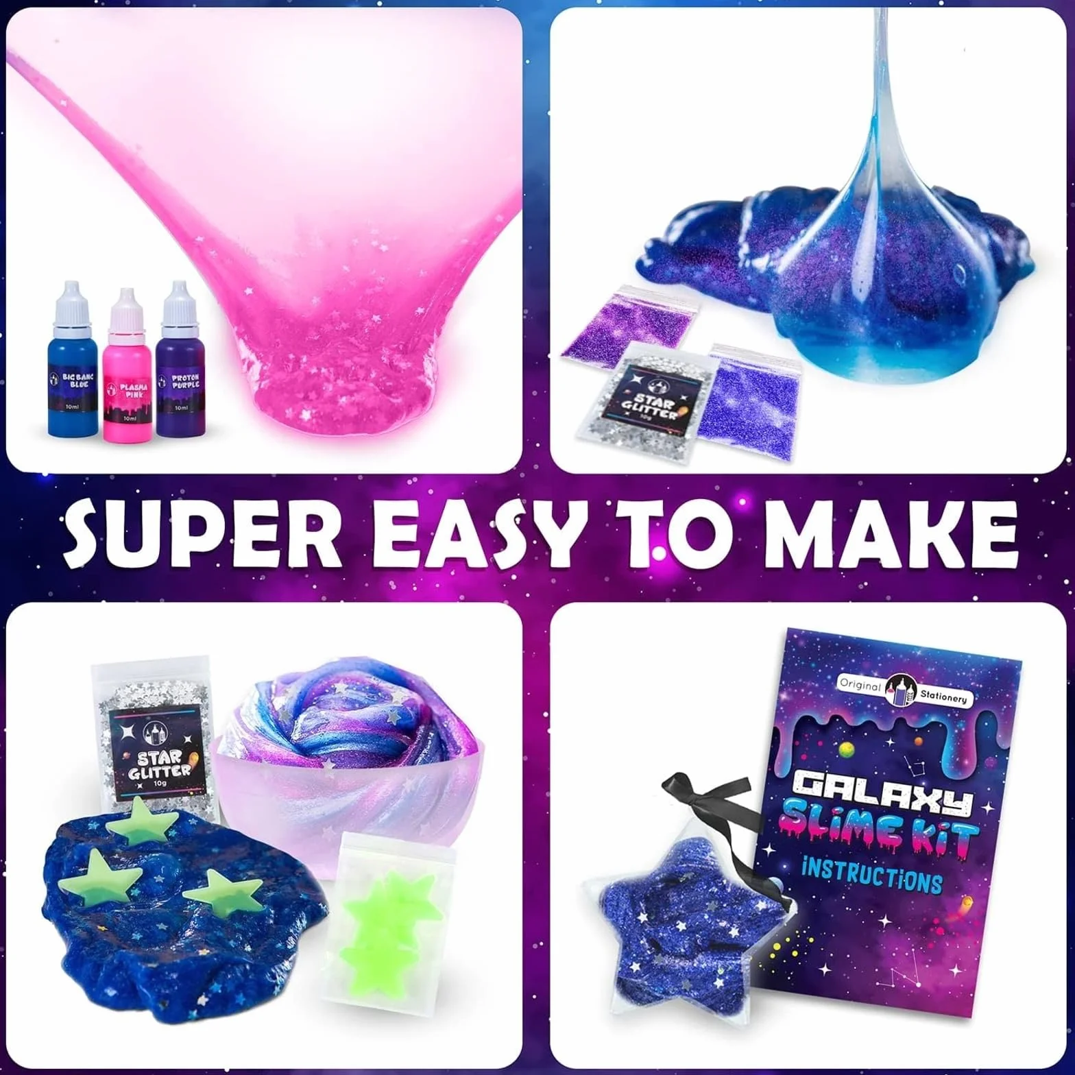 Original Stationery Zestaw Mini Galaxy Slime Glitter Kit dla Dziewczynek 10-12 lat