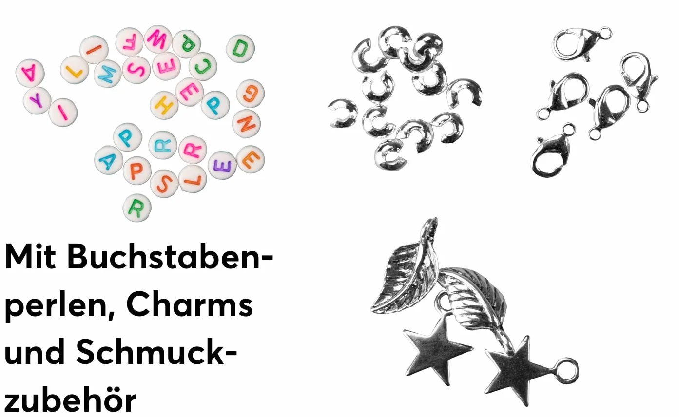 Katsuki Schmuckset mit Buchstabenperlen - Happy: Anleitung und Material für fünf Armbänder in angesagten Farben mit Botschaften (HAPPY, SMILE, FRIENDS, PEACE, GRL PWR)