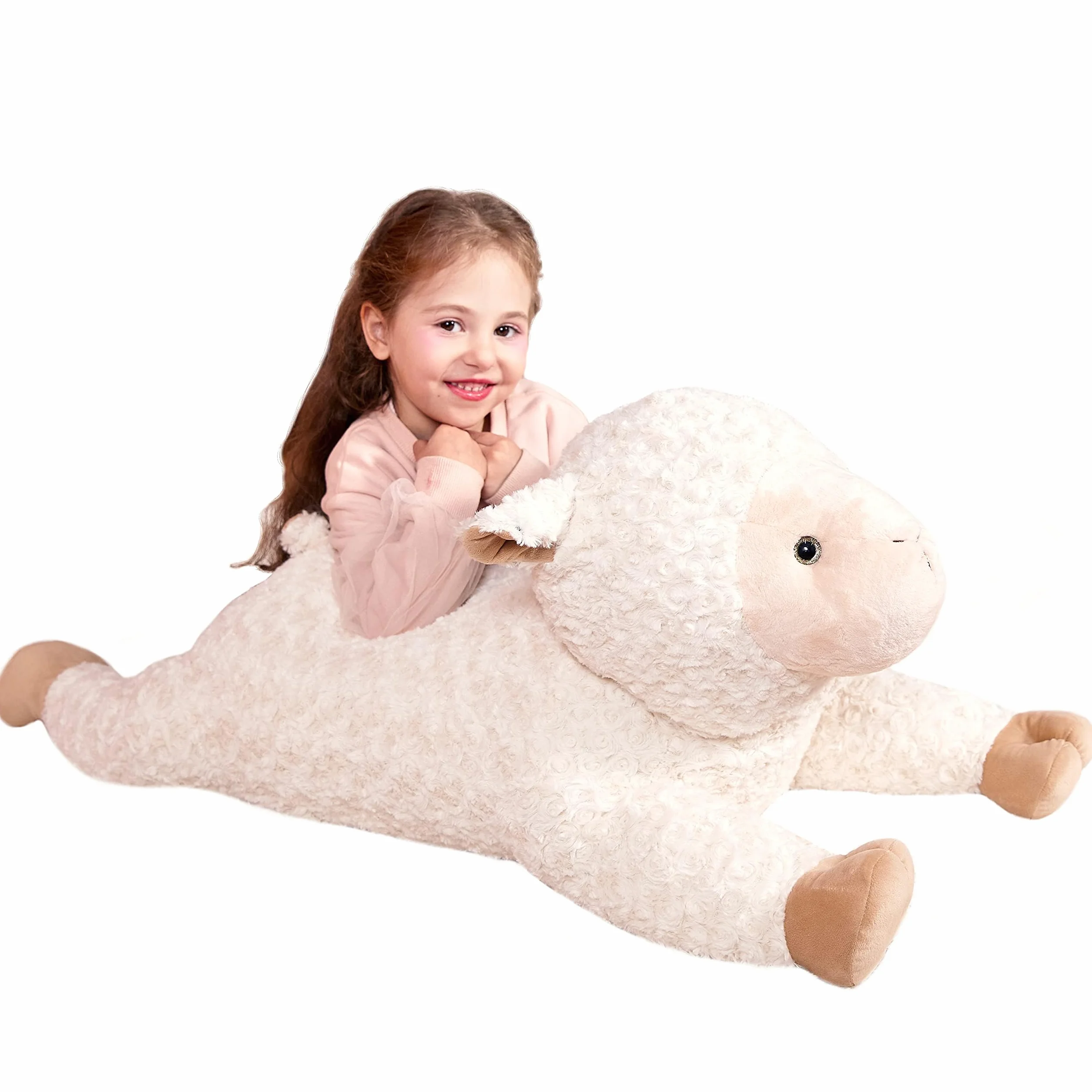 IKASA Duża owca, przytulanka, ogromna pluszowa zabawka, ogromna pluszowa zabawka, 78 cm, puszysta pluszowa zabawka, miękkie XXL XL, pluszak, słodki, prezent dla dzieci (biała, 78 cm)