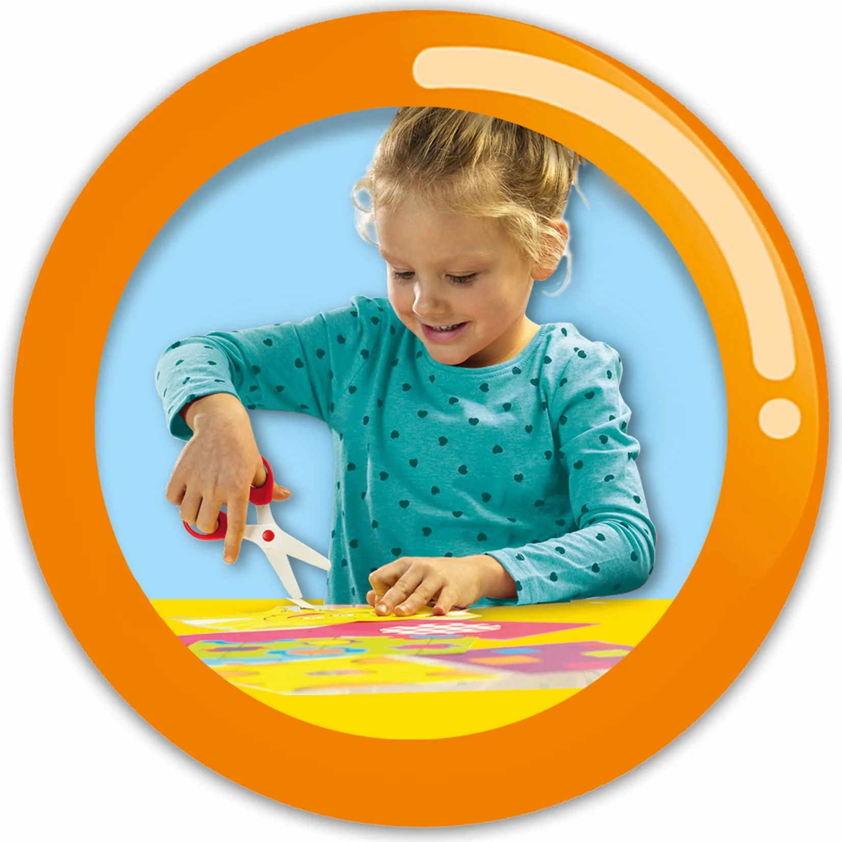 SES Creative Uczę się wycinać krok po kroku Edukacyjny zestaw do krojenia 3-6 lat 3 nożyczki bezpieczeństwa 30 kart do cięcia