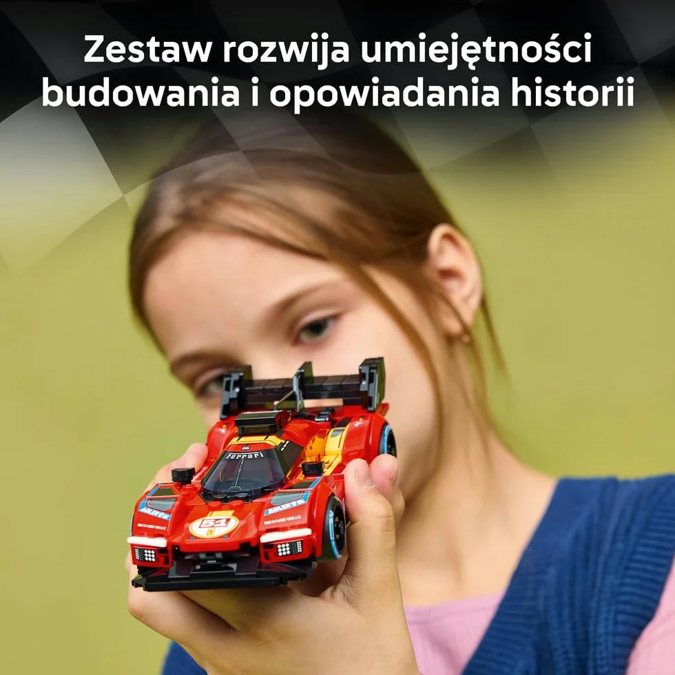 LEGO Speed Champions Ferrari 499P, zabawka konstrukcyjna dla chłopca lub dziewczynki, zestaw z zabawkowym samochodem dla dzieci, pomysł na prezent dla 9-latka 77261