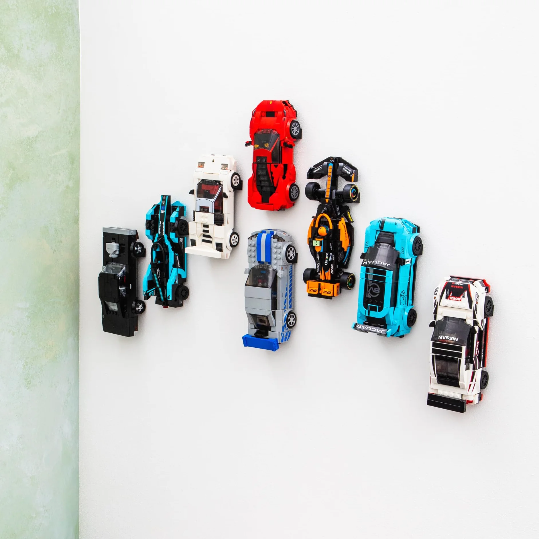 12 x uchwyty ścienne kompatybilne z Lego F1 Speed Champions Cars - haczyki do wyświetlaczy samochodowych - kompatybilne ze wszystkimi zestawami Speed Champions (12 sztuk)