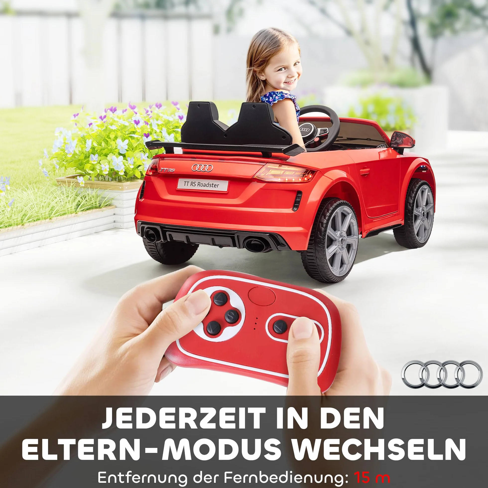 Auto elektryczne dla dzieci, zdalne sterowanie, MP3, czerwone
