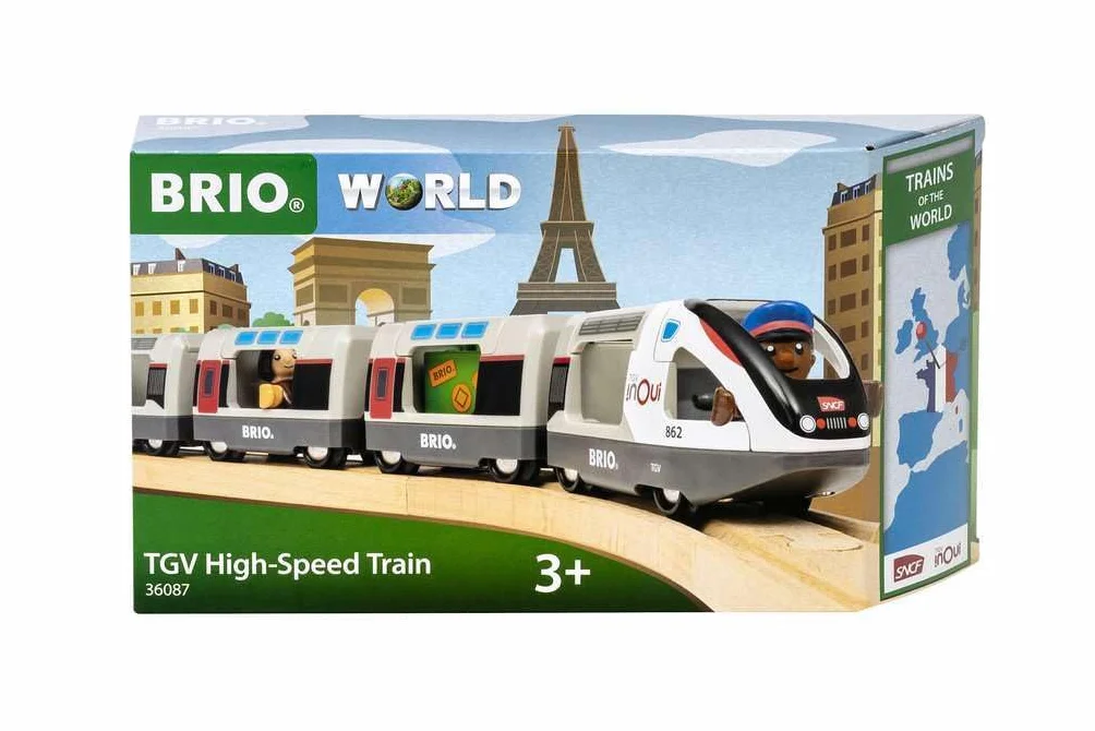BRIO World - 36087 Trains of the World TGV Hochgeschwindigkeitszug | Spielzeuglok für Kinder ab 3 Jahren