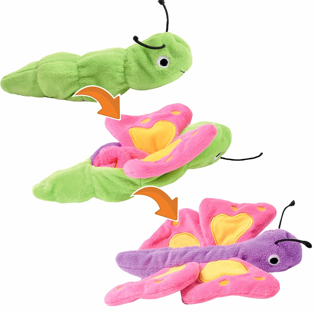 Pluszowa zabawka 2 w 1, odwracalna pluszowa kreatywna zabawka dla lalek, super miękka zabawka edukacyjna dla dzieci, poliester, Klar, 5 x 23 x 26 cm, uniseks