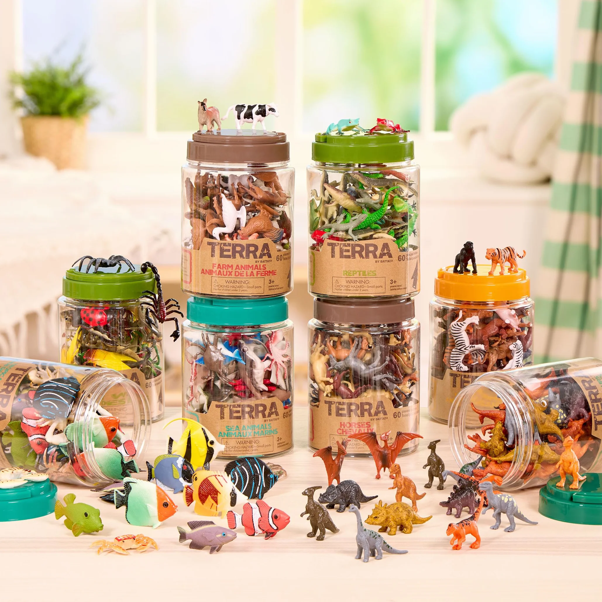 Terra by Battat Dinozaury – różne miniaturowe figurki z dinozaurami dla dzieci od 3 lat (60 szt.)