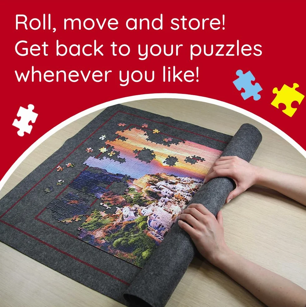 Trefl - Mata do Układania Puzzli, 500-3000 Elementów Trefl– Do Przenoszenia i Przechowywania Puzzli, Mata z Mocnymi Rzepami, Duży Rozmiar, Do Układanek o Rozmiarze do 116x85 cm