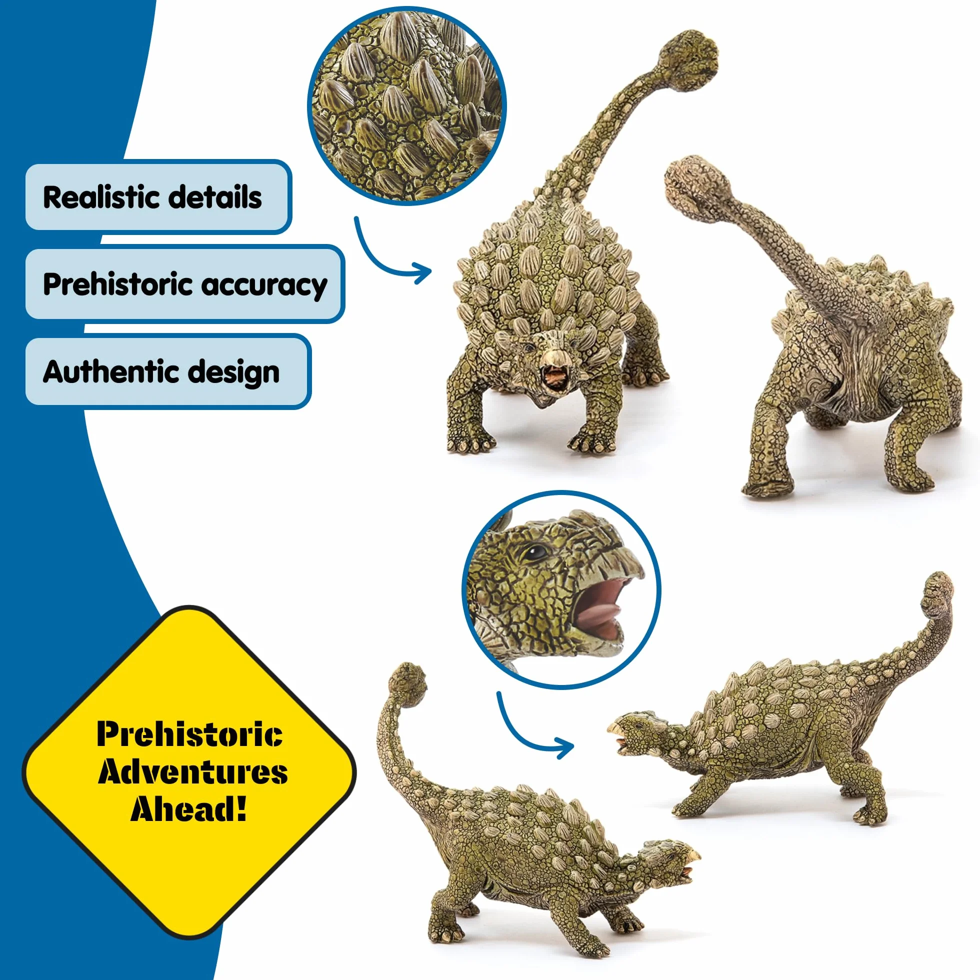 schleich DINOSAURS | Ankylosaurus 15023 | szczegółowa figurka dinozaura | zabawka dinozaur do kolekcjonowania | świetny prezent dla dziewczynek i chłopców | zabawka dinozaur od 3 lat | 14 x 7 x 11 cm