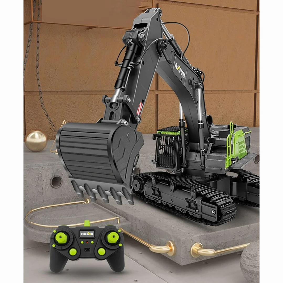 Model koparki RC Digger, skala 1/14 22CH 2,4G 4 w 1, wielofunkcyjna koparka ze stopu zdalnego sterowania ze światłami LED, model pojazdu inżynieryjnego dla dorosłych i młodzieży