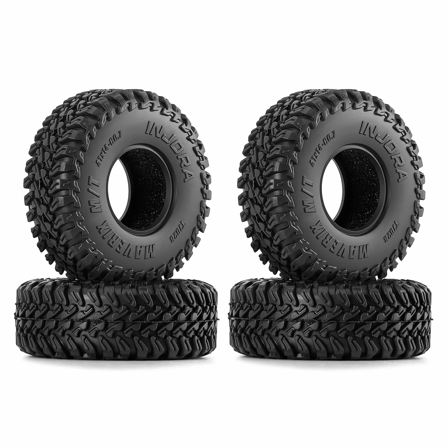INJORA 41 * 14 mm 0,7" MAVERIX M/T opony do 1/30 Axial SCX30 (T7028)