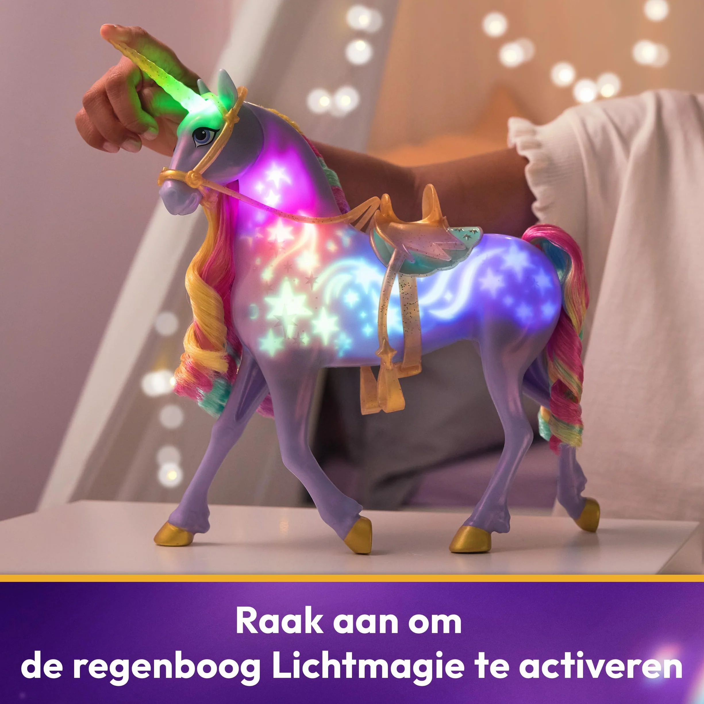 Unicorn Academy 6071157 jednorożec DollFtrRainbwLightUpWildstar, wielokolorowy