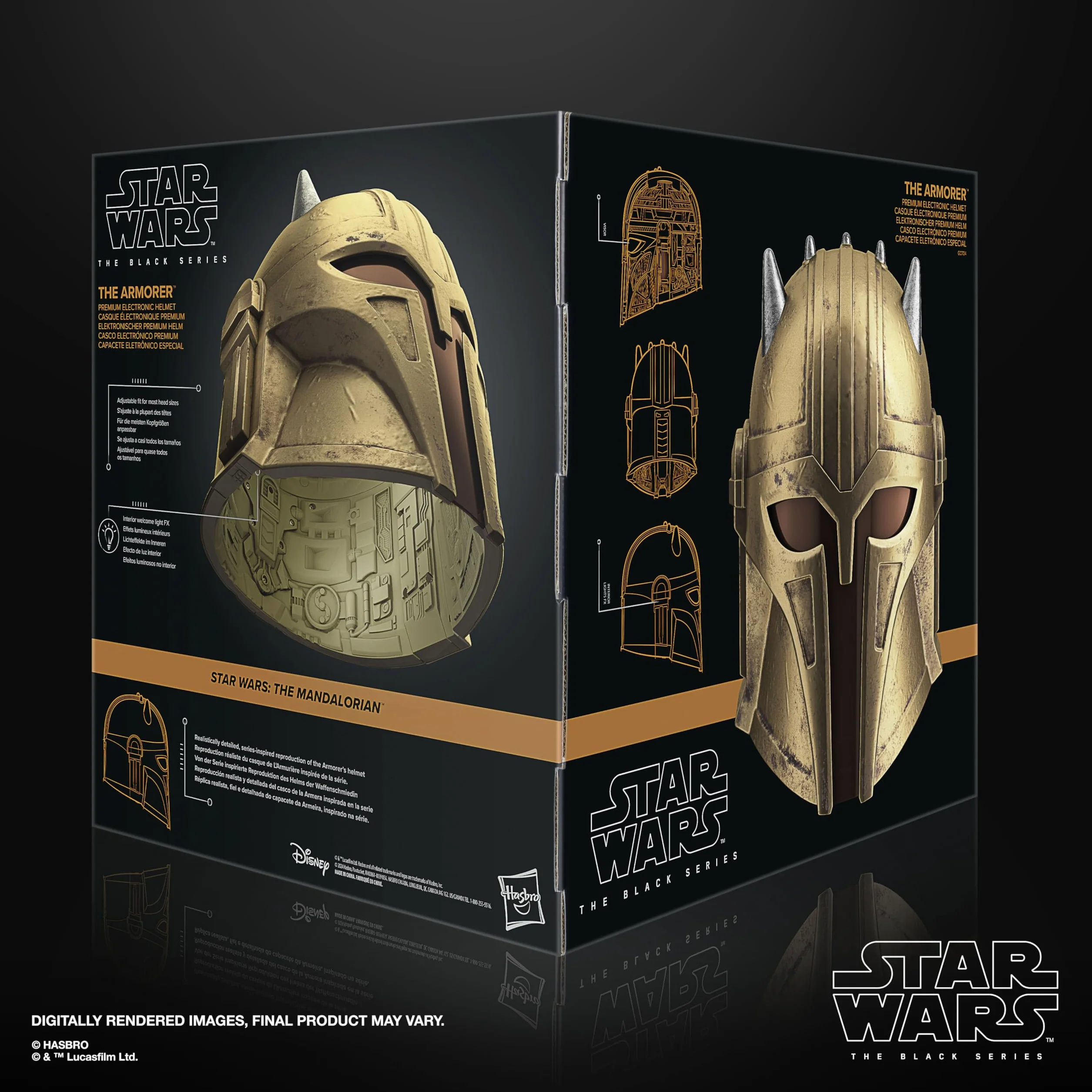 Wysokiej jakości elektroniczny hełm Zbrojmistrzyni z kolekcji Star Wars The Black Series, zabawka tematyczna, wiek: od 14 lat