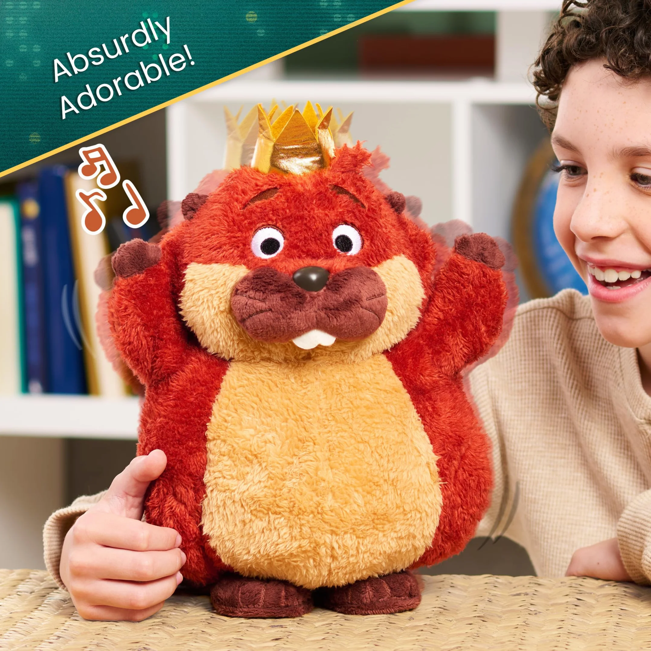 Disney i Pixar Hoppers King George 29 cm interaktywna pluszowa zabawka z muzyką i ruchem, pomysł na prezent dla dzieci, fanów filmu i miłośników przyrody, wiek 3+