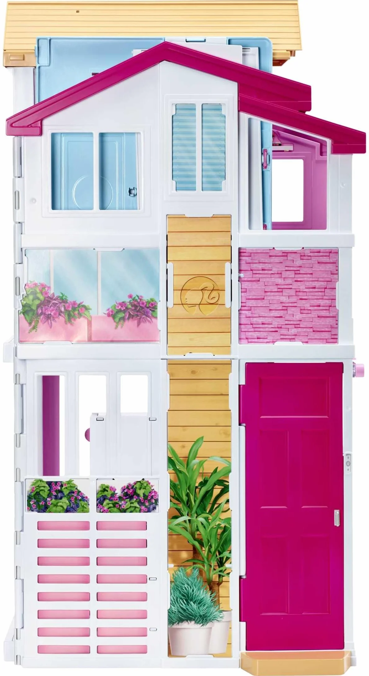 Barbie 3-poziomowy domek z rozkładanym parasolem, DLY32