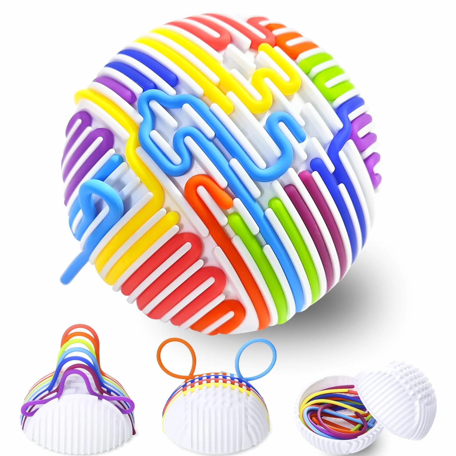 Zabawki sensoryczne dla dzieci od 3+ lat i dorosłych, silikonowe zabawki sensoryczne Montessori Fidget Toys, zabawka dla osób z autyzmem z 16 sznurkami liczącymi