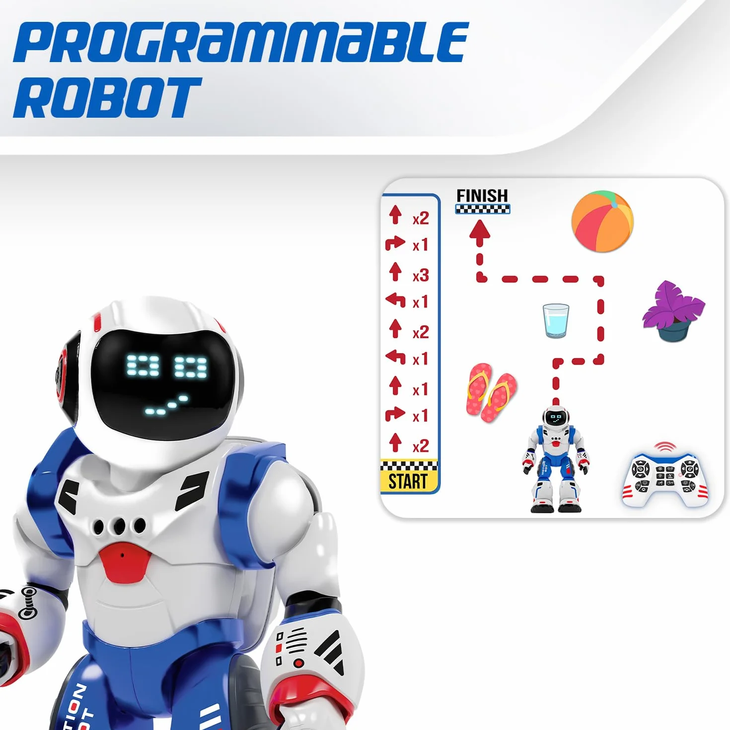 Xtrem Bots Bruce robot zabawkowy programowalny 50 ruchów 20 wyrazy twarzy dla dzieci 5+