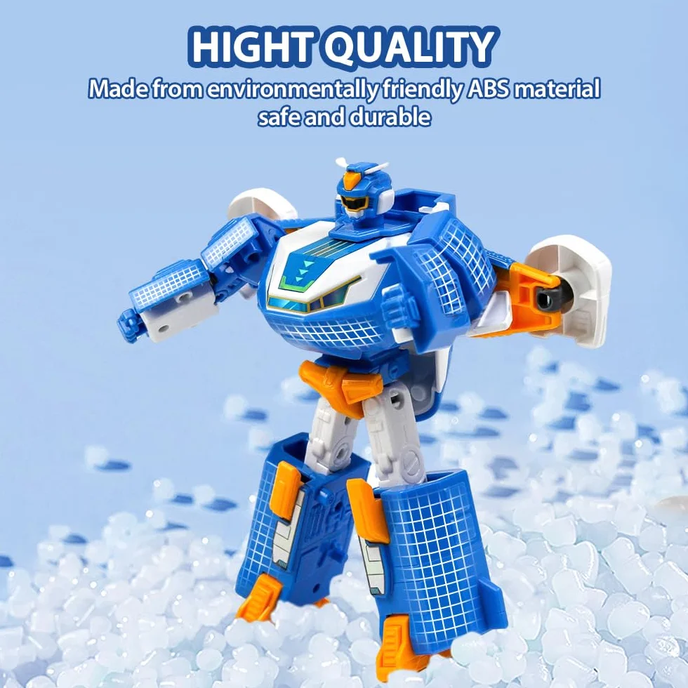 Super Wings 2-w-1 Mini World Aircraft Robot ze świeżym światłem i efektami dźwiękowymi, zabawka dla chłopców i dziewcząt powyżej 3 lat