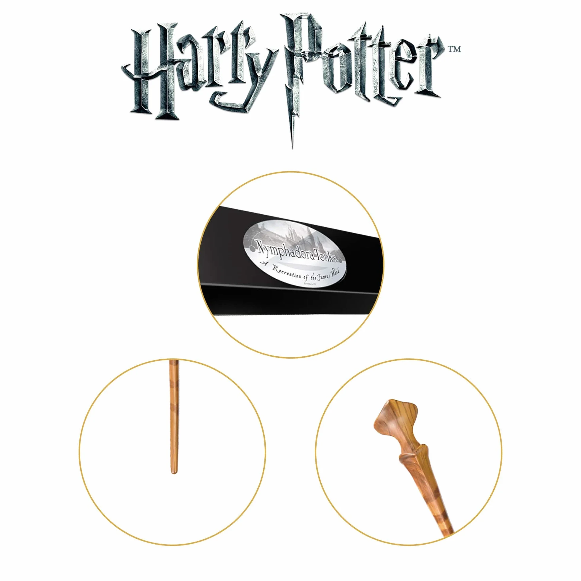 The Noble Collection - Nymphadora Tonks Character Wand - 38 cm ściana z motywem Harry'ego Pottera z metalowym imieniem - Harry Potter zestaw filmowy rekwizyty ścienne