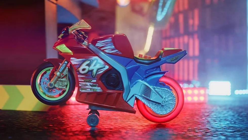 Nikko 20031 Road Rippers Wheelie motocykl wyścigowy porusza się po naciśnięciu przycisku, przednie koło unosi się, świecące koła, efekty świetlne i dźwiękowe, łącznie z bateriami, dla dzieci od 3 lat,