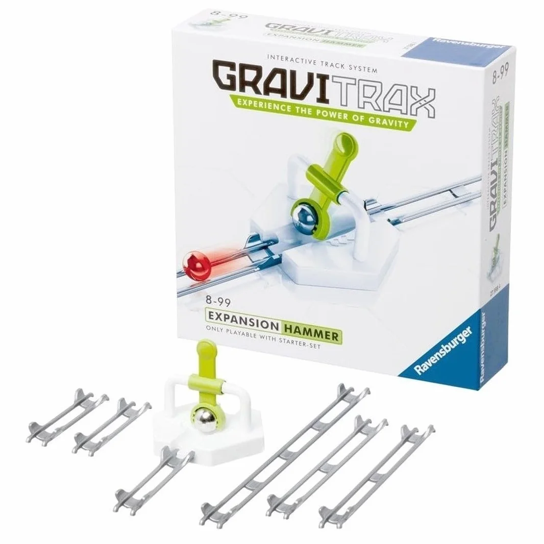 Ravensburger GraviTrax Hammer - dodaj dodatek do przedłużania marmur do biegania i budowy zabawka dla dzieci w wieku od 8 lat - STEM