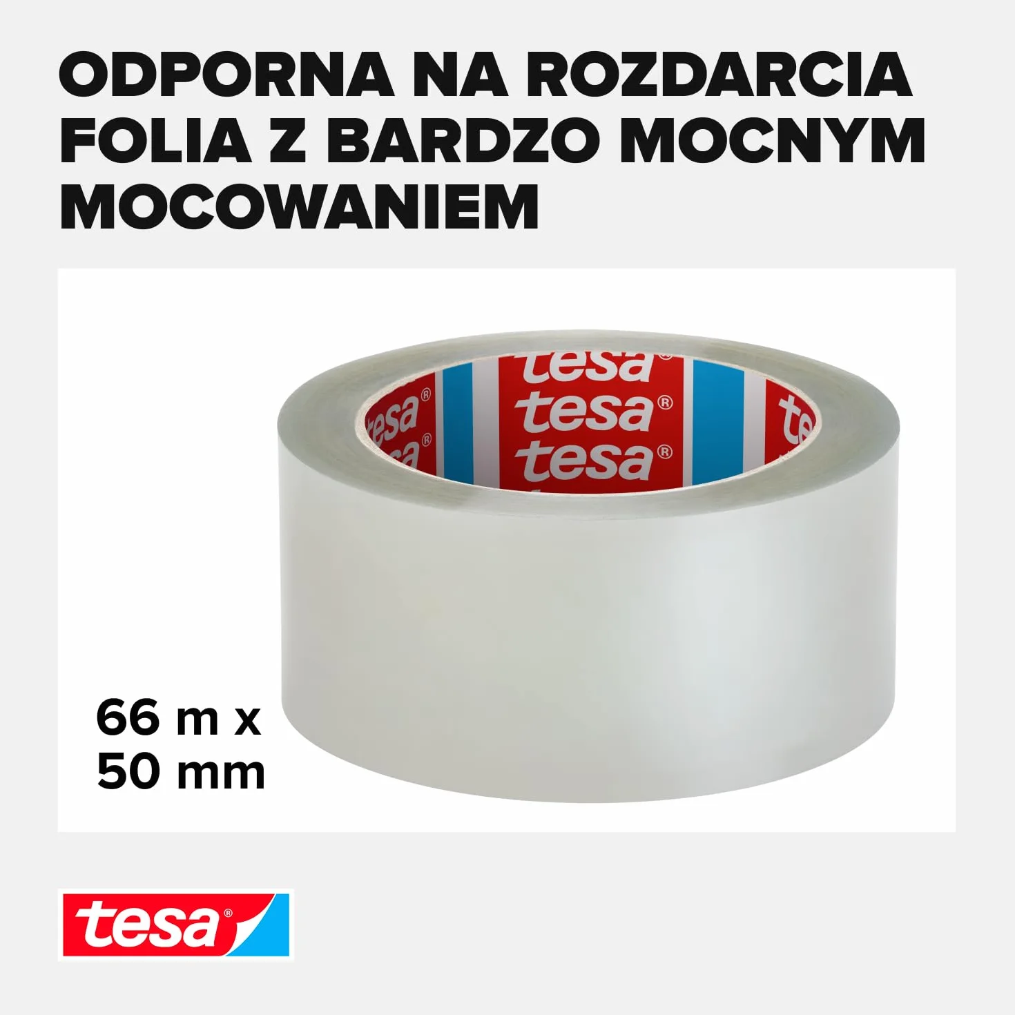 Tesa Ultra Strong 58297-00000-00 Taśma Klejąca, Przezroczysty, 66 m x 50 mm