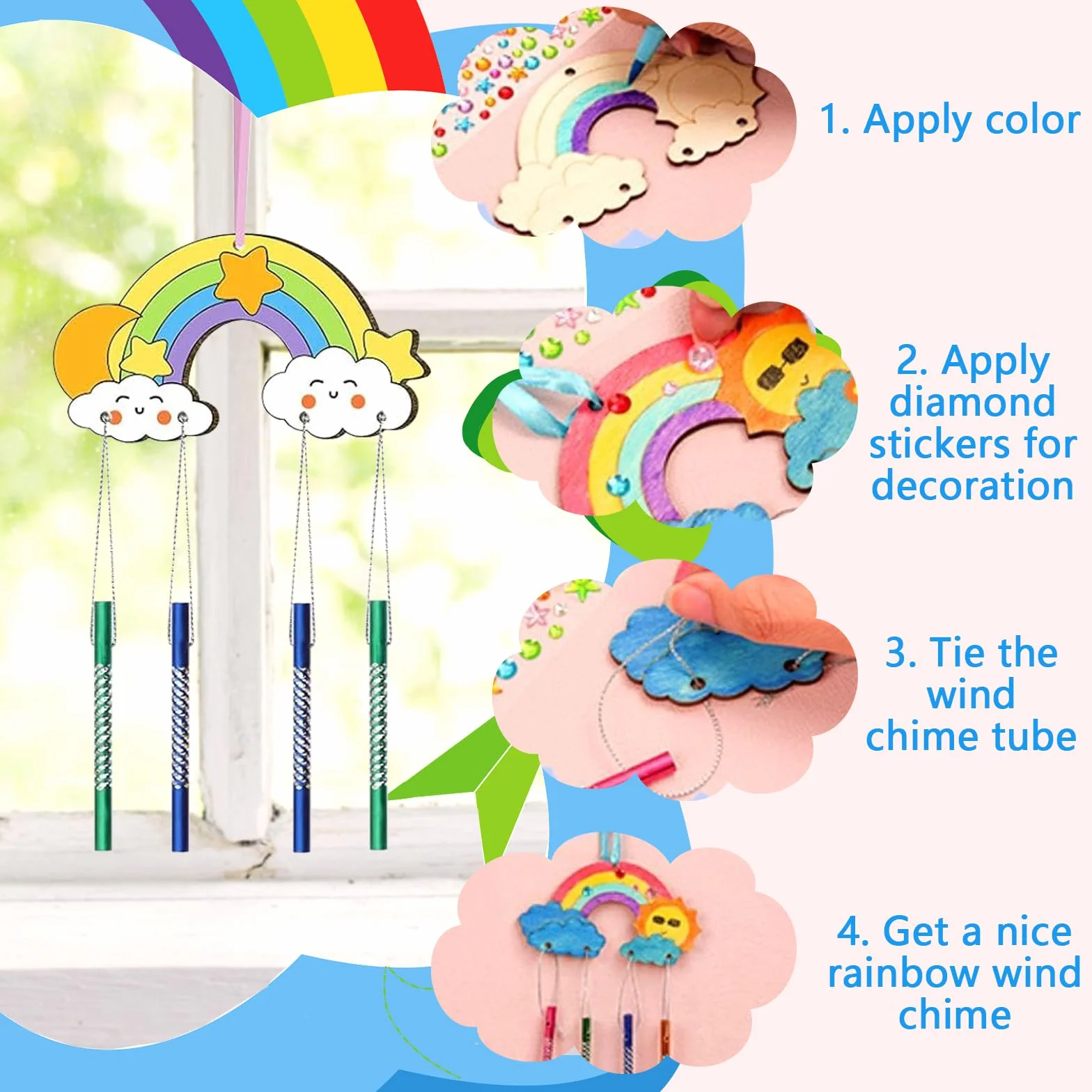 Zestaw 12 Rainbow Carillion Wiatr dla dzieci