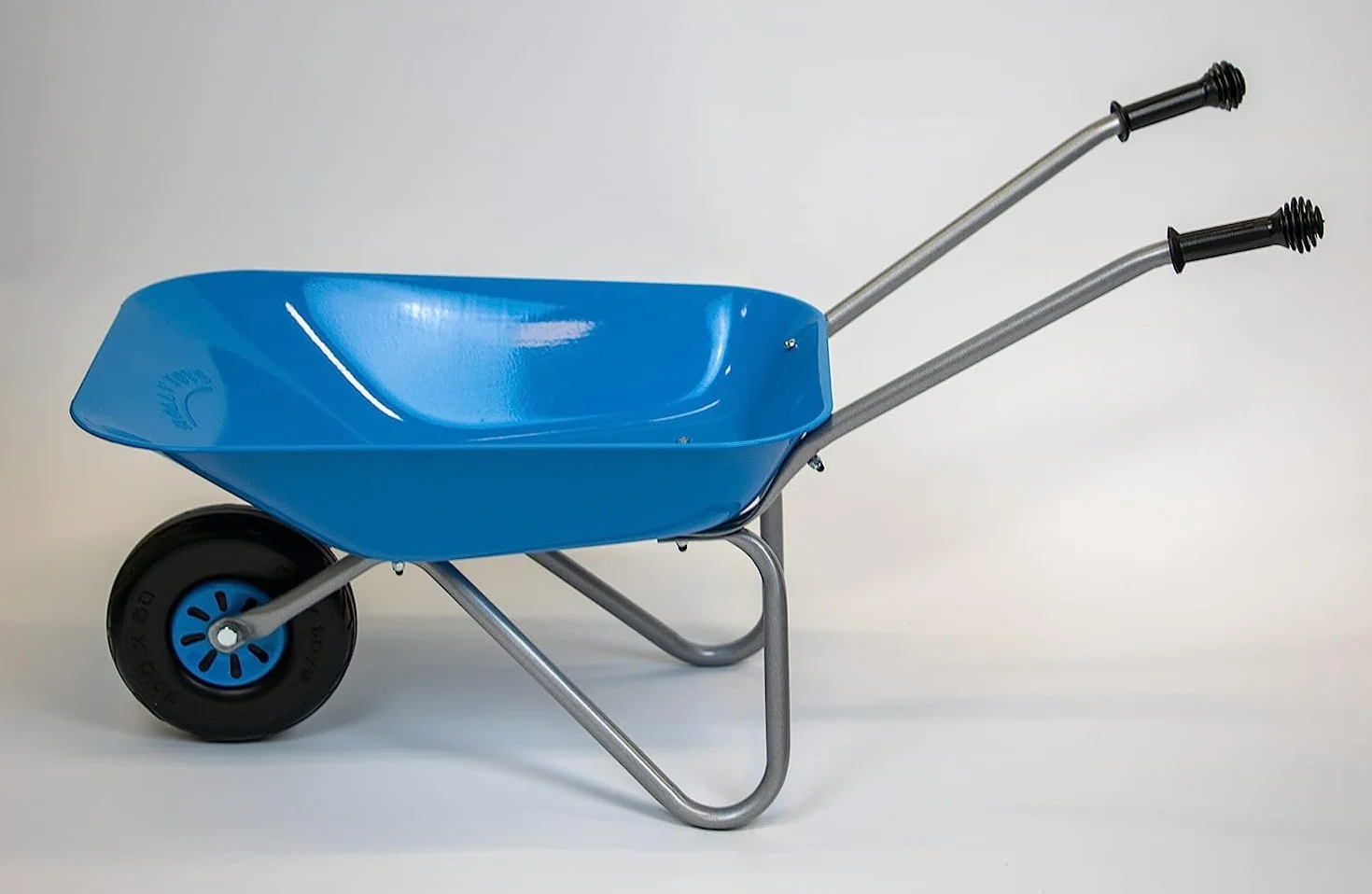 Rolly Toys Taczka dziecięca (kolor niebieski/srebrny, taczka ogrodowa, metalowa taczka, zabawka dla dzieci od 2,5 lat, obciążenie do 25 kg, narzędzie ogrodowe jasnoniebieskie dla dzieci) 271764