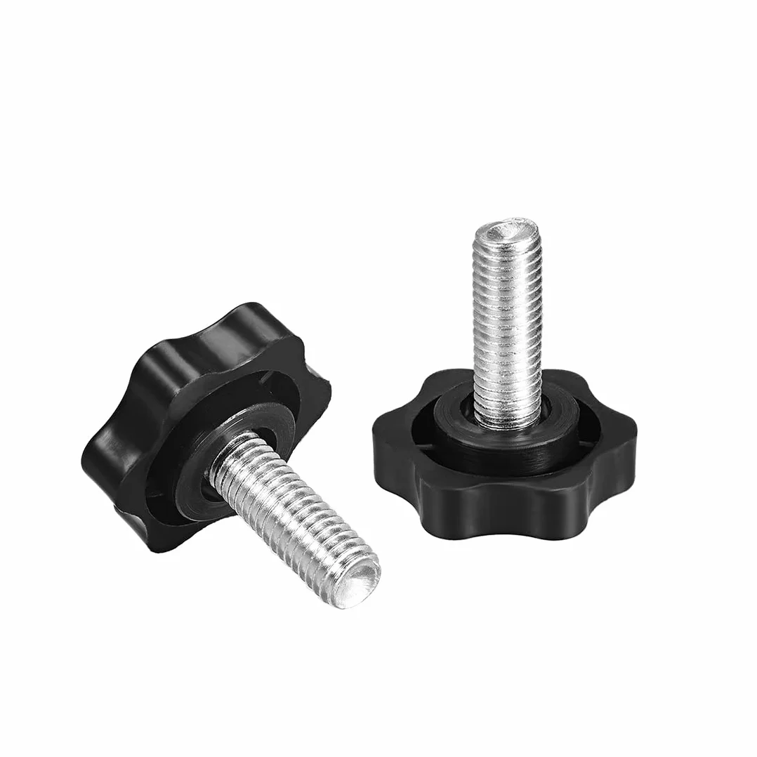 sourcing map 4 szt. śruba zaciskowa gałka 38 mm Dmr śliwka Hex Form uchwyt M10 × 25 mm gwint