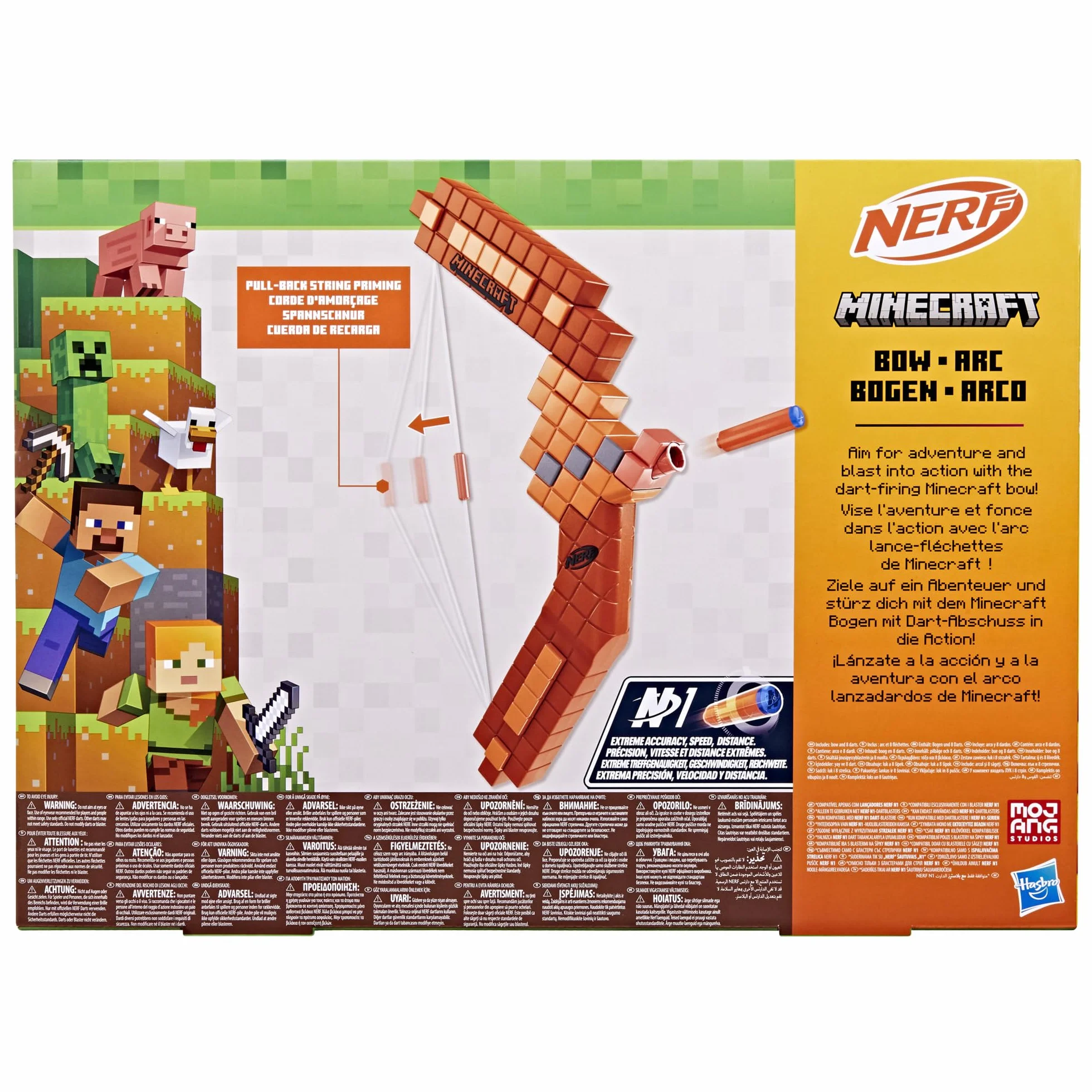 Wyrzutnia strzałek - łuk Nerf Minecraft, 8 strzałek Nerf N1