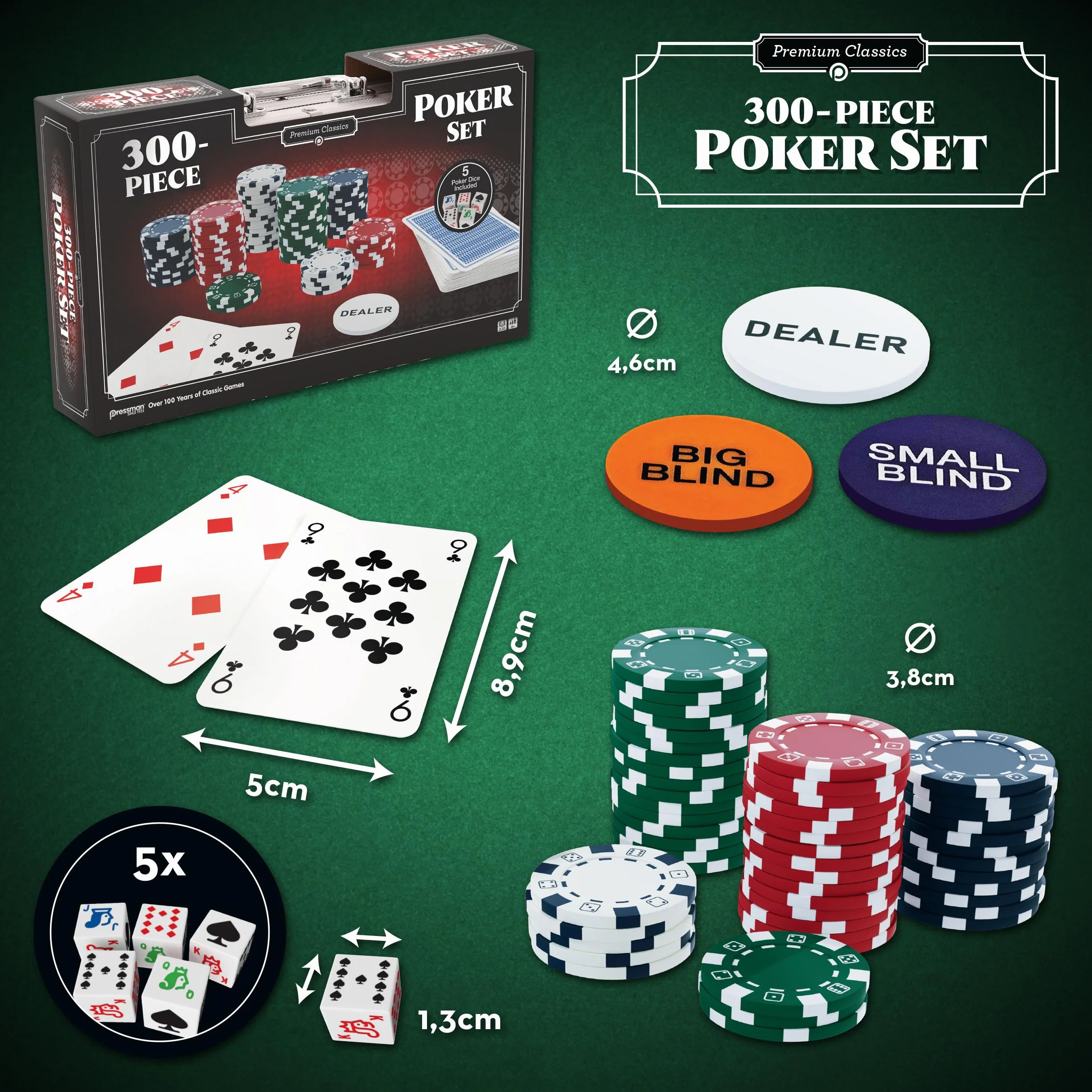 Goliath Classics 300 szt. Poker Chip Set w aluminiowej walizce