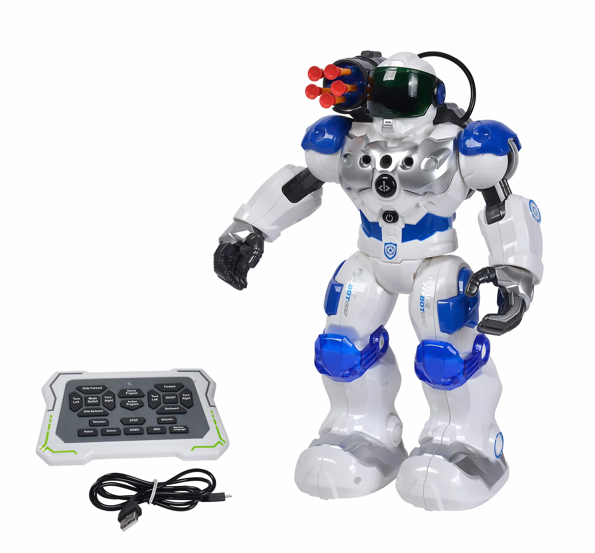 Simba 108042509 Planet Fighter robot z kontrolą podczerwieni, sterowanie gestami, światłem i dźwiękiem, funkcja strzału, różne funkcje ruchu, 32 cm, od 5 lat