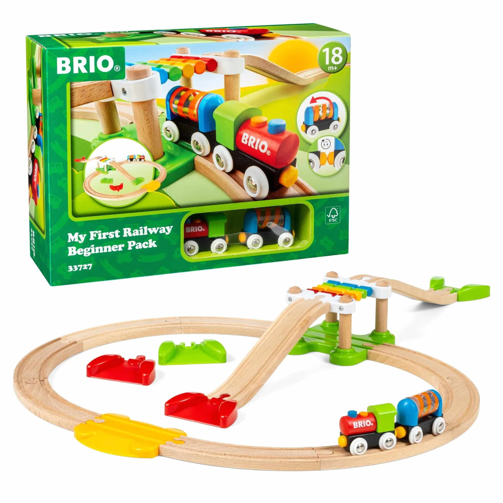 BRIO My First Railway zestaw pociągu dla początkujących zabawka dla dzieci w wieku od 18 miesięcy kompatybilny ze wszystkimi zestawami pociągów BRIO