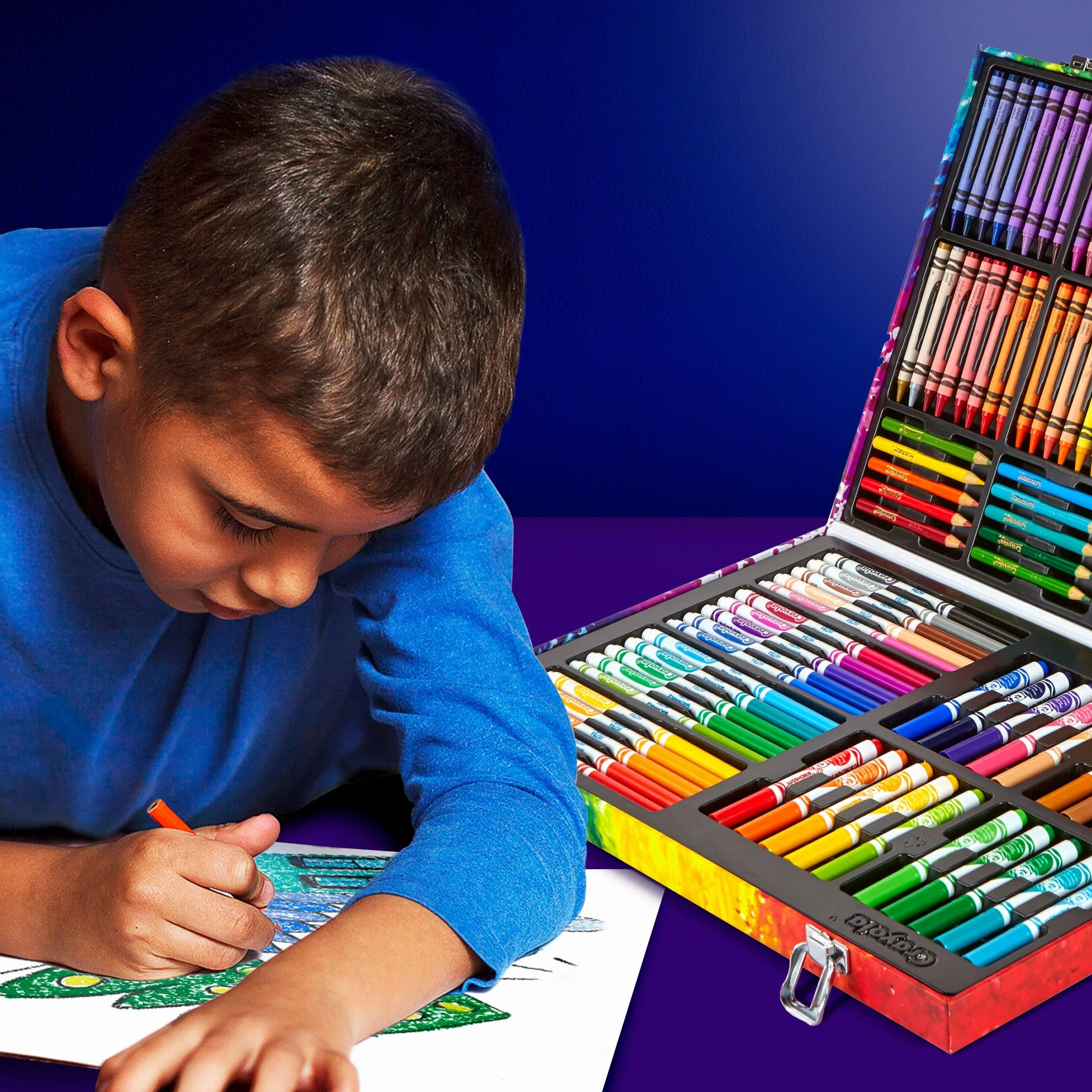 Crayola Tęczowa Walizka Kolorów – Kreatywny Zestaw z 140 Elementami, Zalecany Wiek: 5-10 Lat, 04-2532