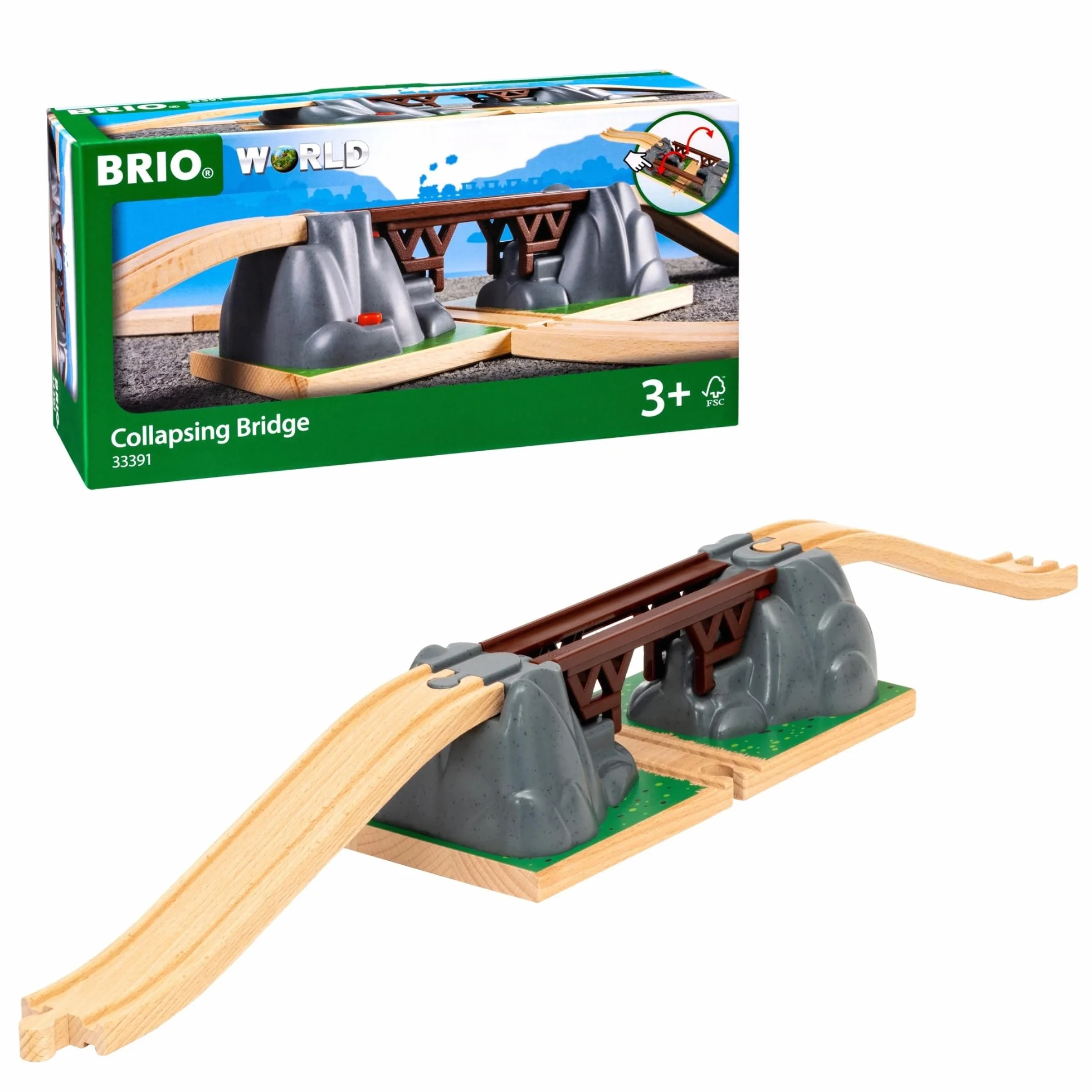 Brio 63339100 Most Z Zapadnią (63339100) Bezpieczna Zabawka Dla Dzieci Powyżej 3 Lat