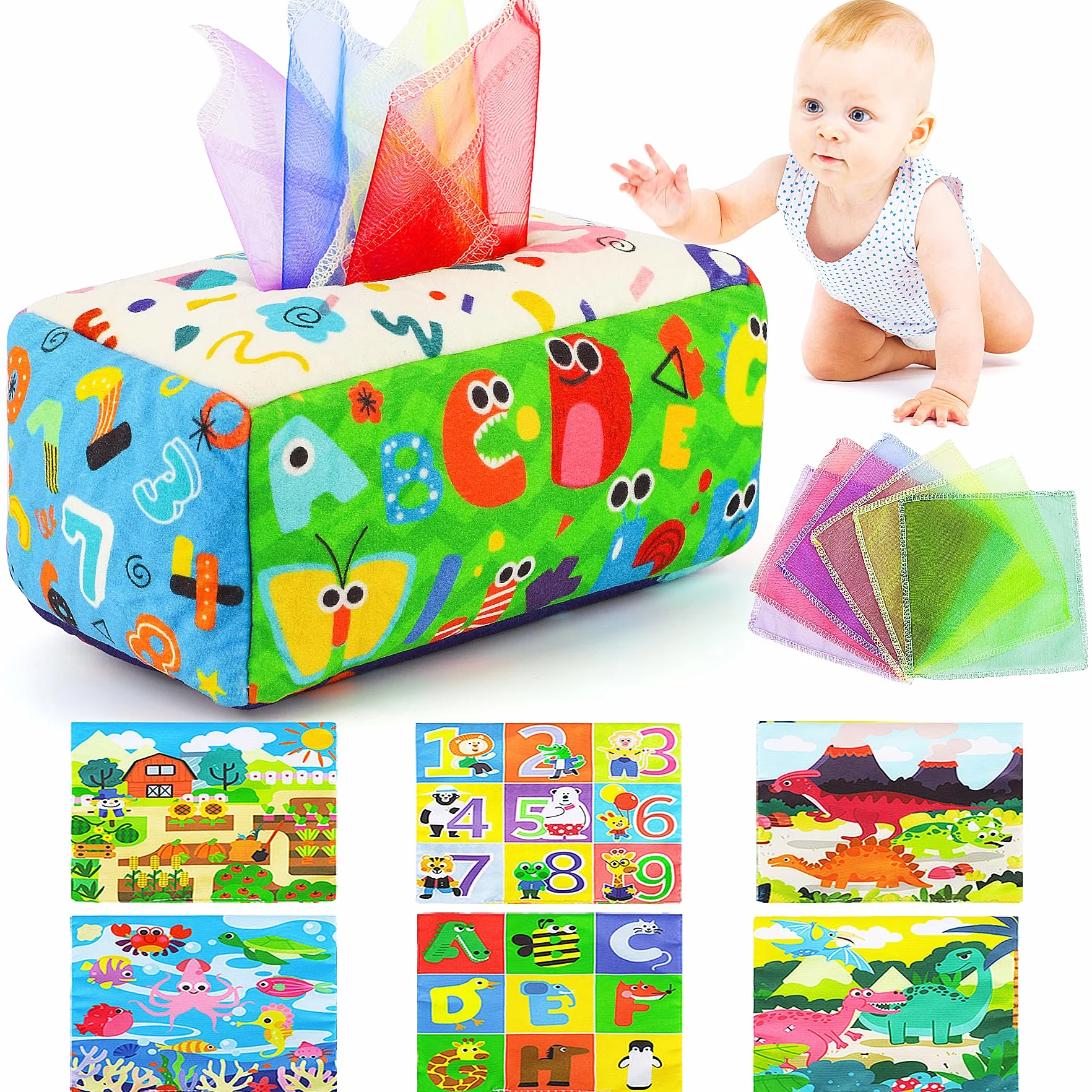 URMYWO Montessori zabawka sensoryczna dla niemowląt, 0, 6, 12 miesięcy, wysoki kontrast dla niemowląt, dla noworodków, małych dzieci, zabawka edukacyjna, leżąca na brzuchu, zabawka dla chłopców i