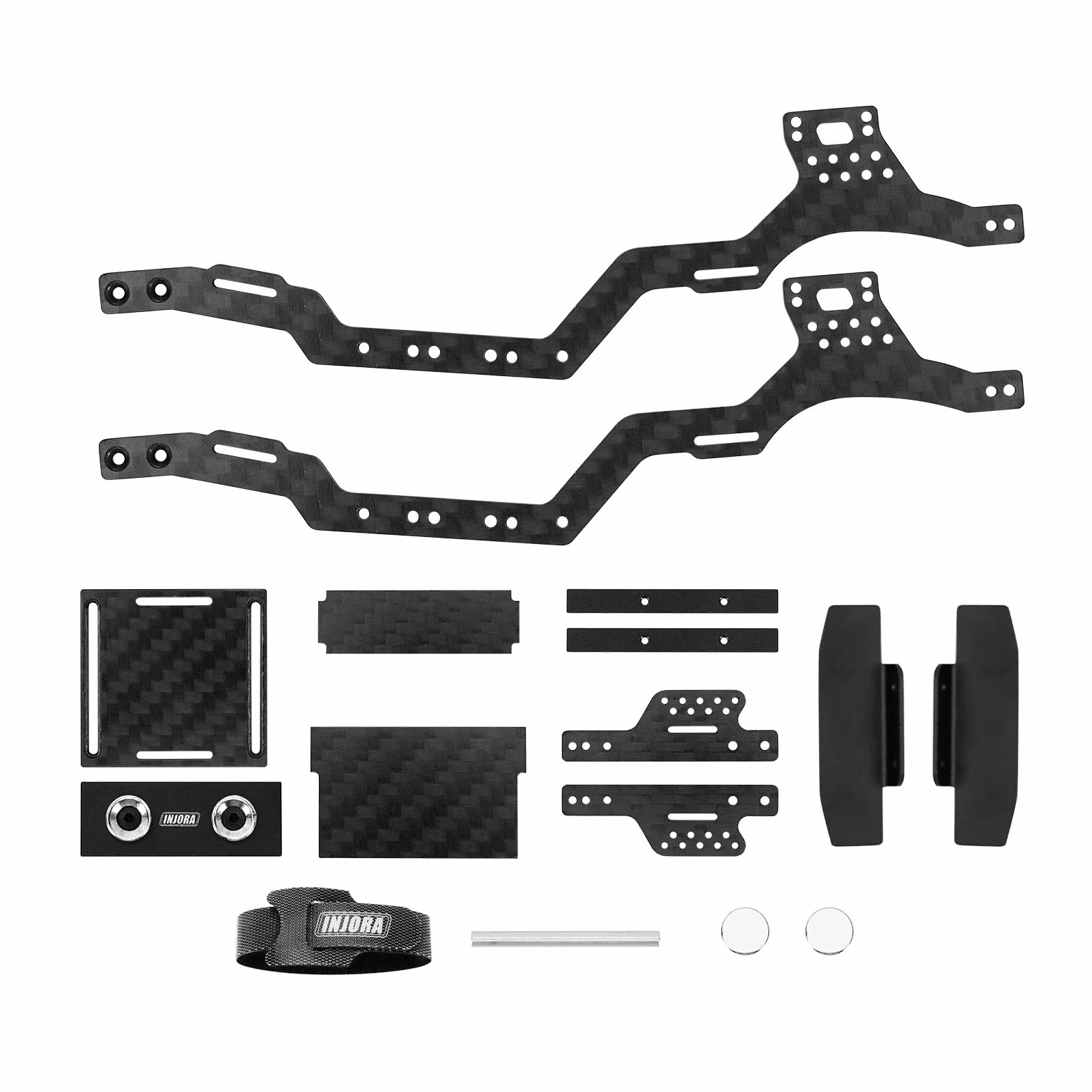 INJORA Uniwersalny zestaw ramy podwozia z włókna węglowego LCG 35 g do aktualizacji 1/24 Axial SCX24