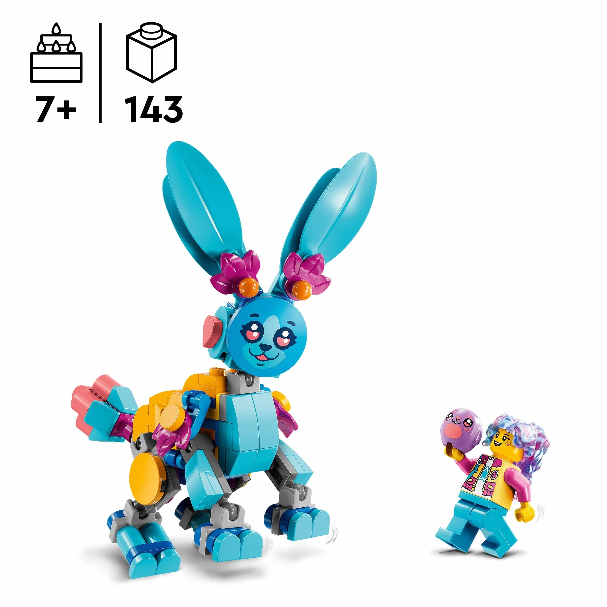 LEGO DREAMZzz Kreatywne Zwierzęce Przygody Bunchu, Zabawka dla Dziecka do Zbudowania, 20 Opcji, w tym Ruchoma Figurka Królika, Minifigurka Izzie, Prezent dla 7-latki, dla Dziewczynki i Chłopca, 71488