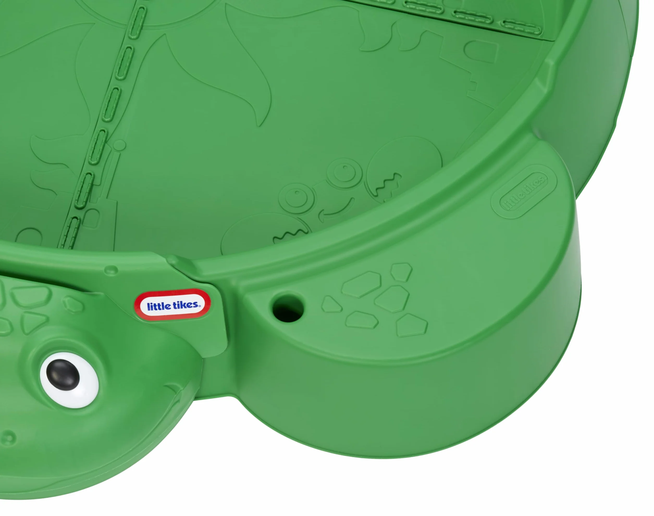 Little Tikes Zielona Piaskownica z 4 Siedziskami, Miejscem na Parasol i Zdejmowaną Pokrywą, dla Dzieci 1-6 Lat