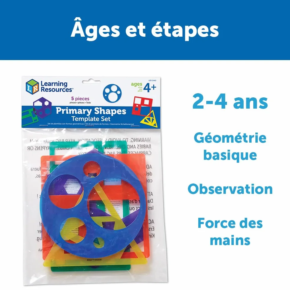 Learning Resources Podstawowy Ksztalty Szablon 5-Kawałek Zestaw