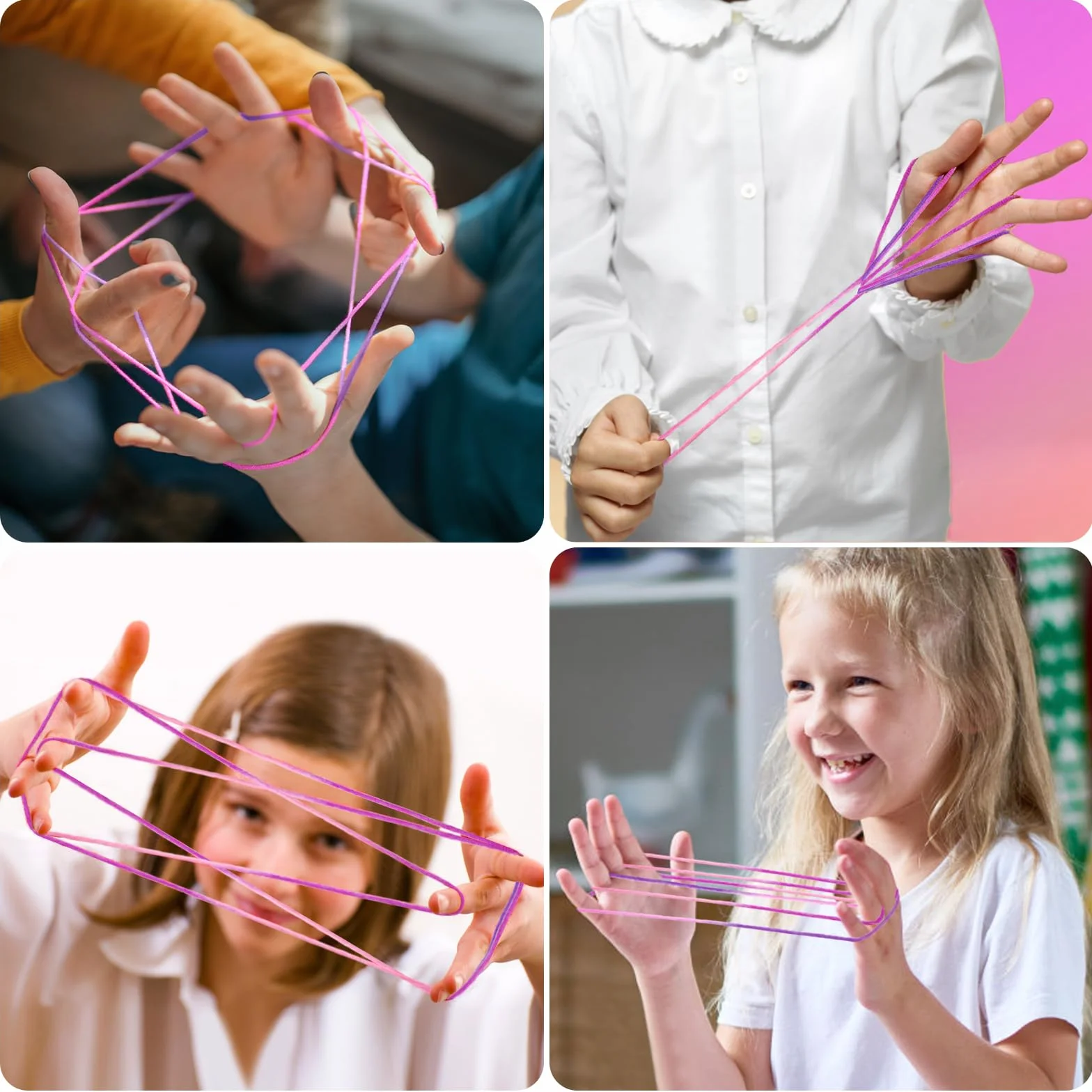 Cikyner Finger Twist 8 sztuk gier na palce 2 m średnica 2 mm poliester fioletowy