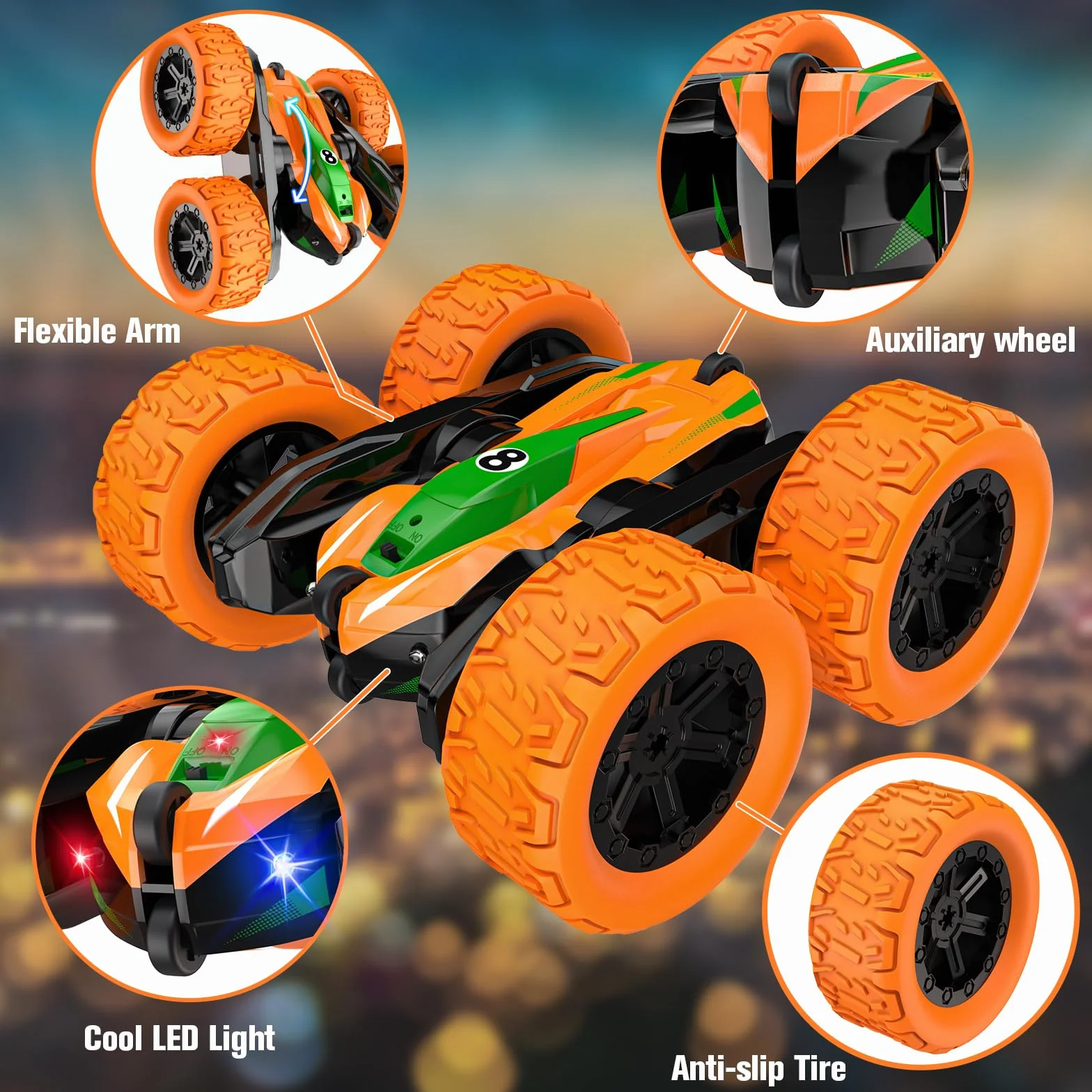 Zdalnie sterowany samochód terenowy, 4 x 4 zdalnie sterowany akumulator, 360°, obrót, samochód wyścigowy, RC Drift, zabawka, chłopiec, dziewczynka, 3, 4, 5, 6, 7, 8, 9 lat, gry na zewnątrz, prezent