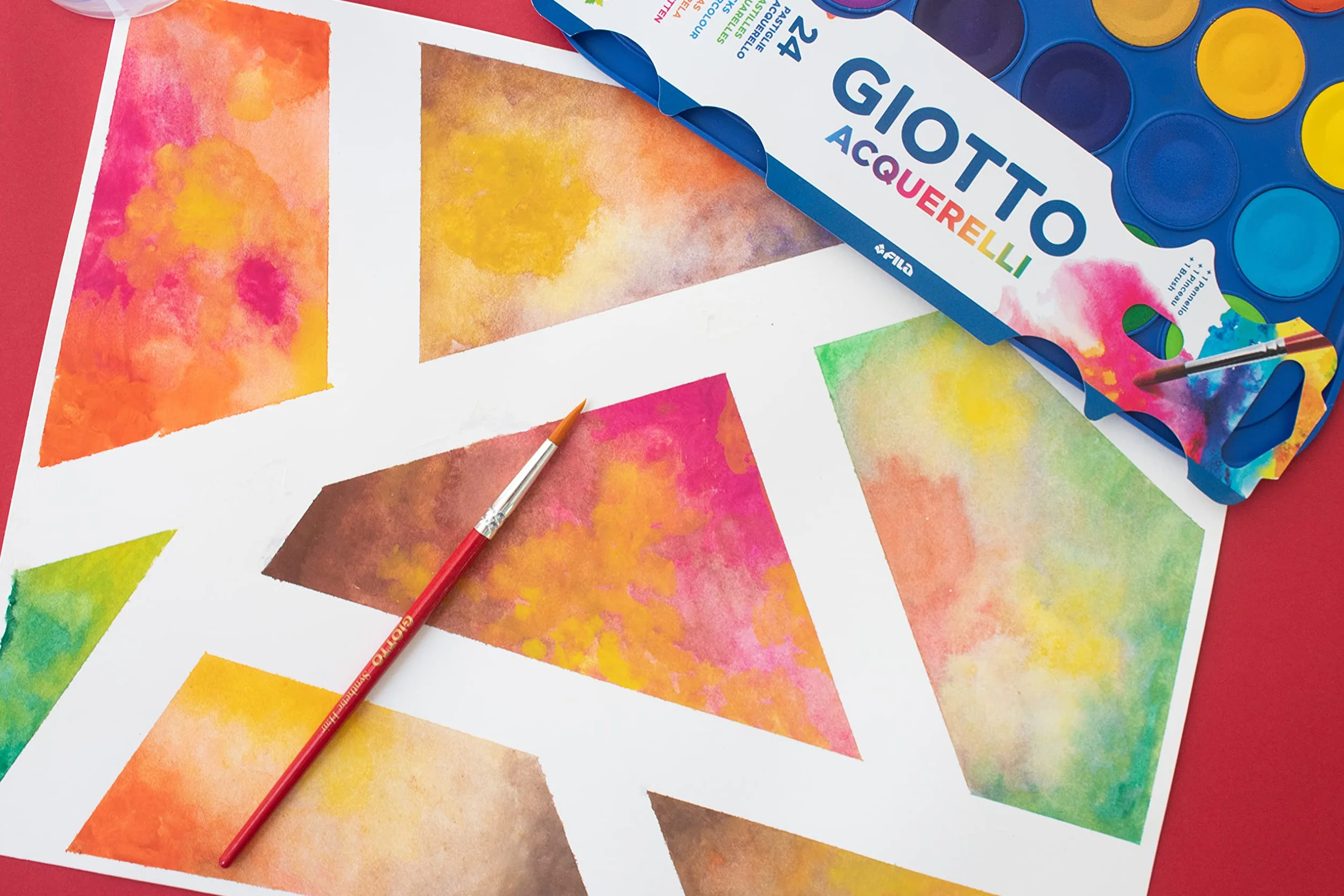 Giotto acquerelli 24 colori pastigle 30mm con pennello