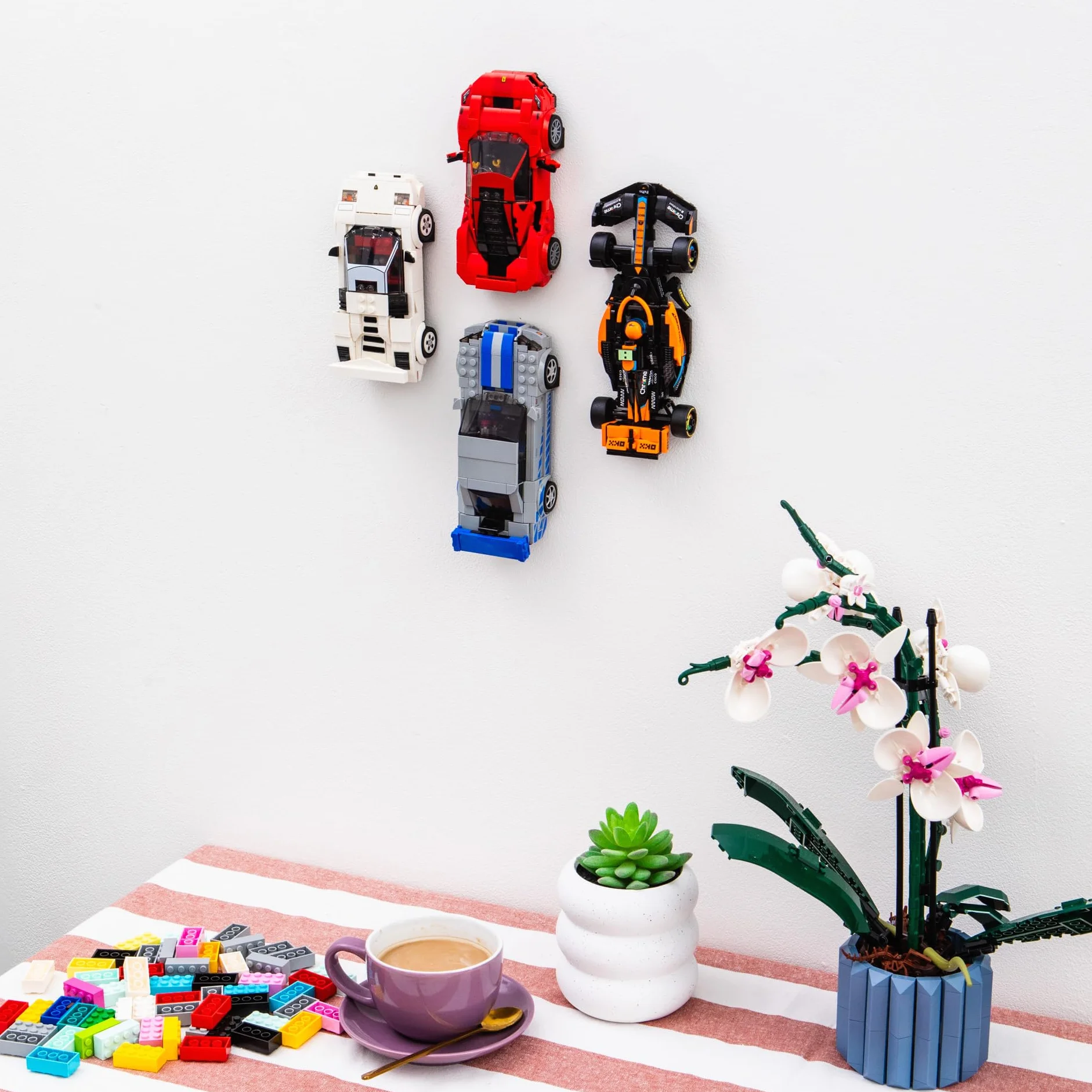 12 x uchwyty ścienne kompatybilne z Lego F1 Speed Champions Cars - haczyki do wyświetlaczy samochodowych - kompatybilne ze wszystkimi zestawami Speed Champions (12 sztuk)