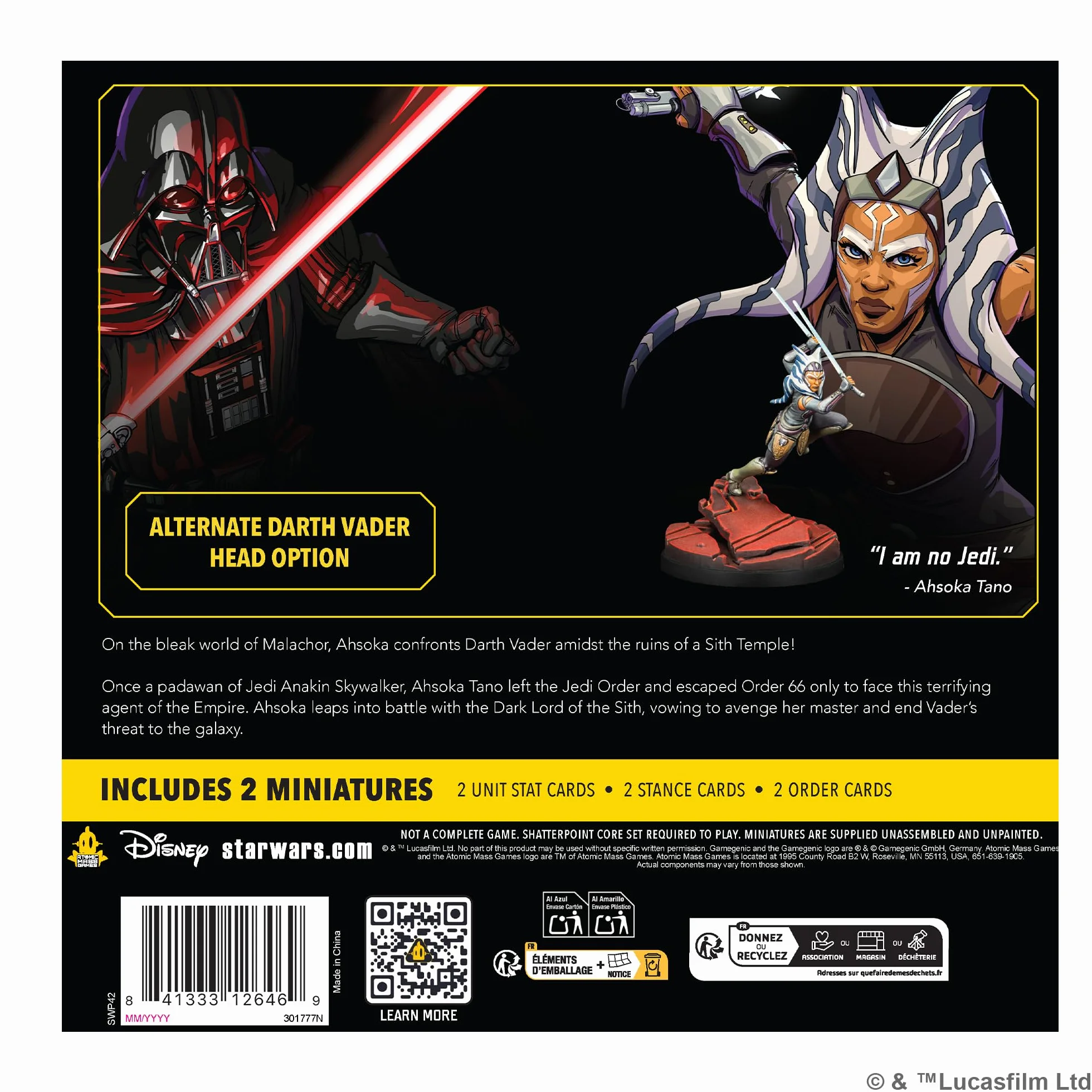 Atomic Mass Games Star Wars Shatterpoint I Am No Jedi Duel Pack Miniatures Expansion 2 Players 90 Minutes